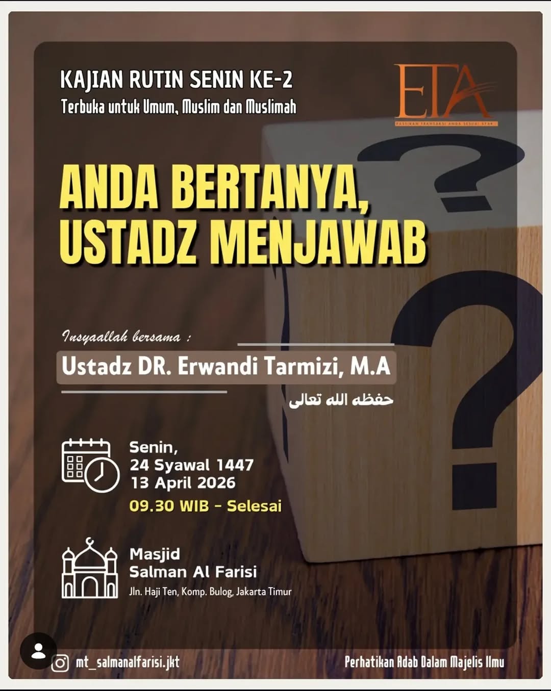 ANDA BERTANYA, USTADZ MENJAWAB