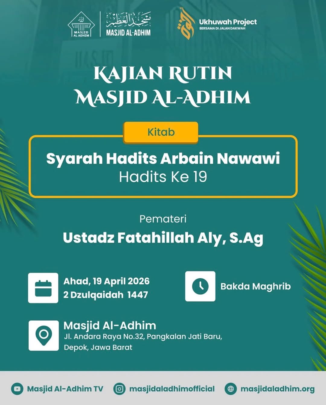 Kajian Rutin Masjid Al-Adhim