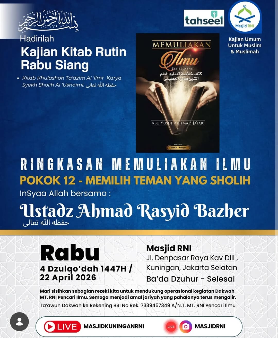 Kajian Kitab Rutin Rabu Siang