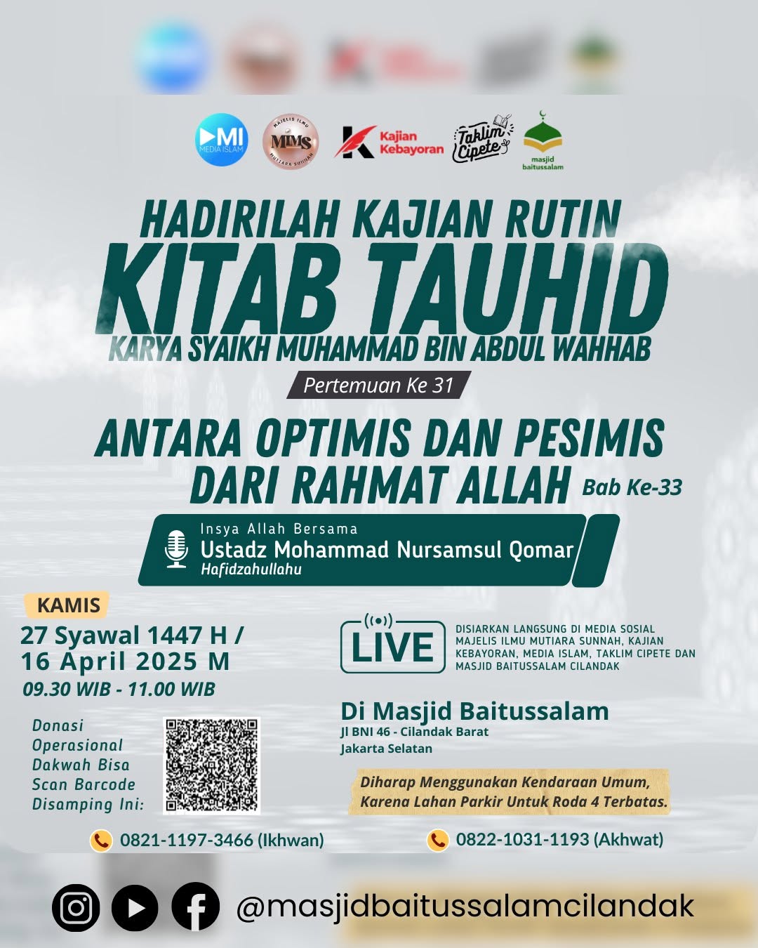 Hadirilah Kajian Rutin Kitab Tauhid