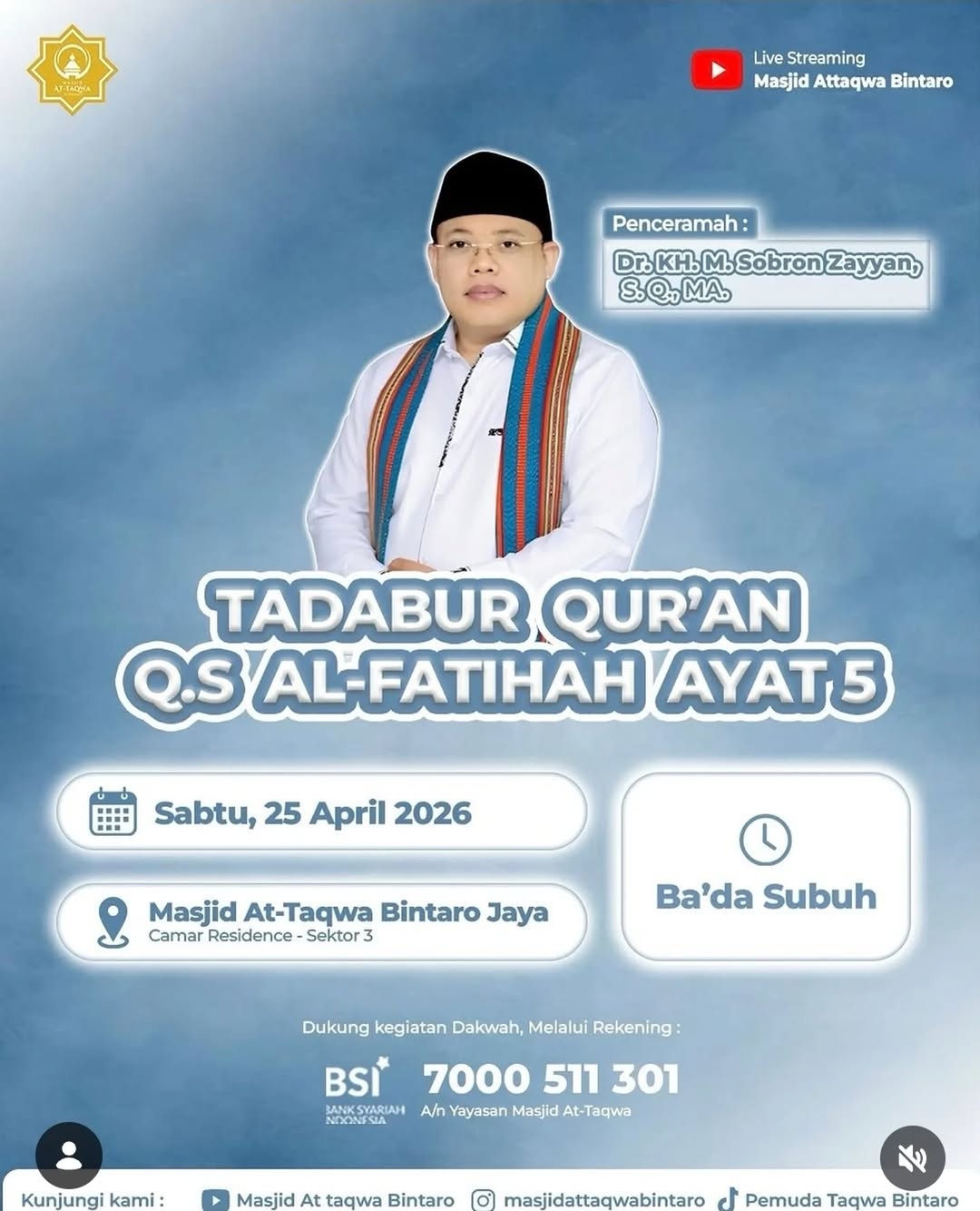 TADABUR QUR'AN Q.S AL-FATIHAH YAT 5