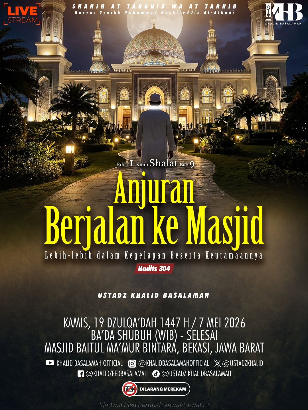 Anjuran Berjalan ke Masjid