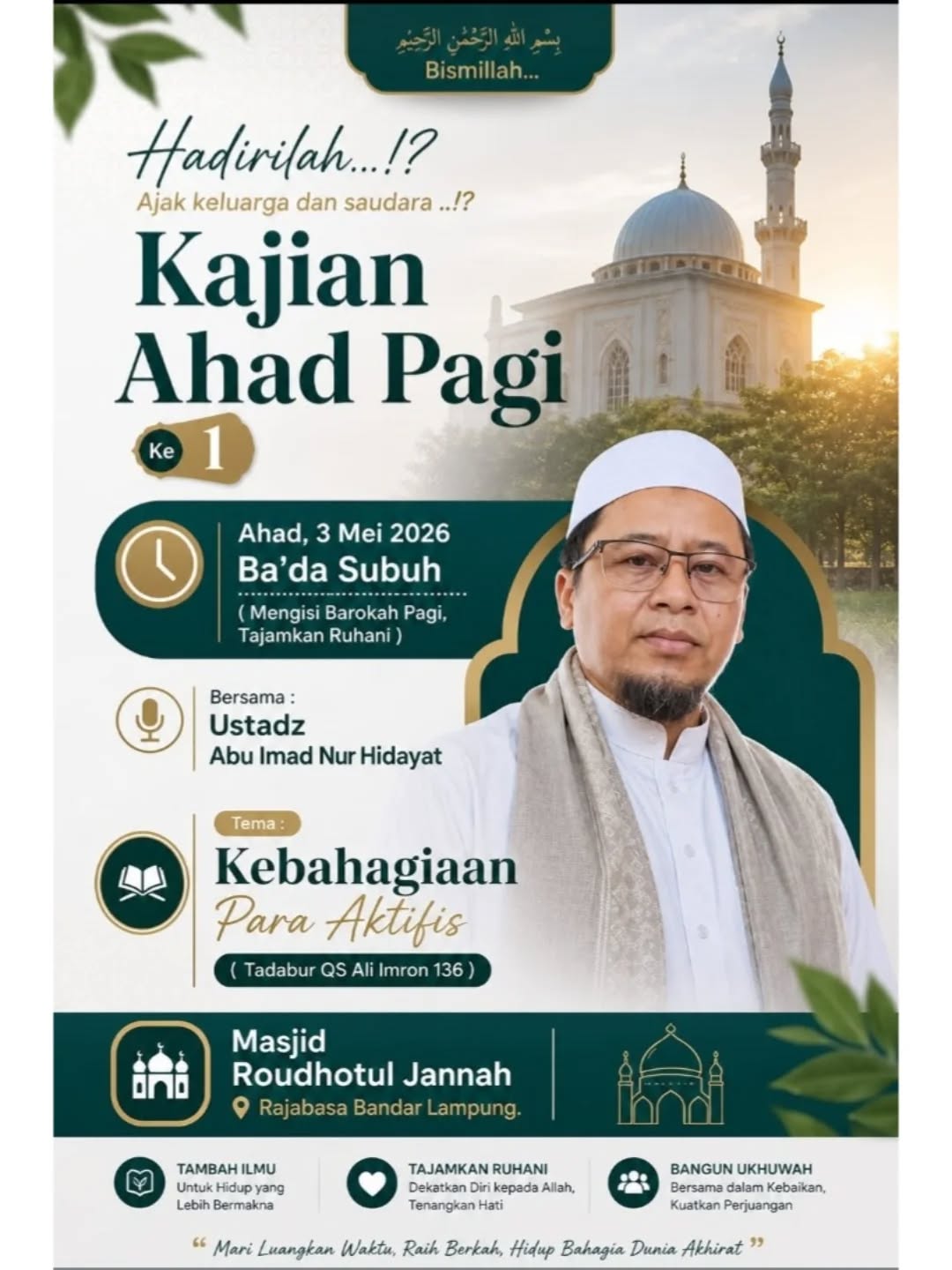 Kebahagiaan Para Aktifis (Tadabur QS Ali Imron 136)