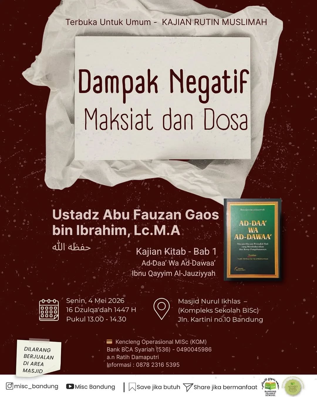 Dampak Negatif Maksiat dan Dosa
