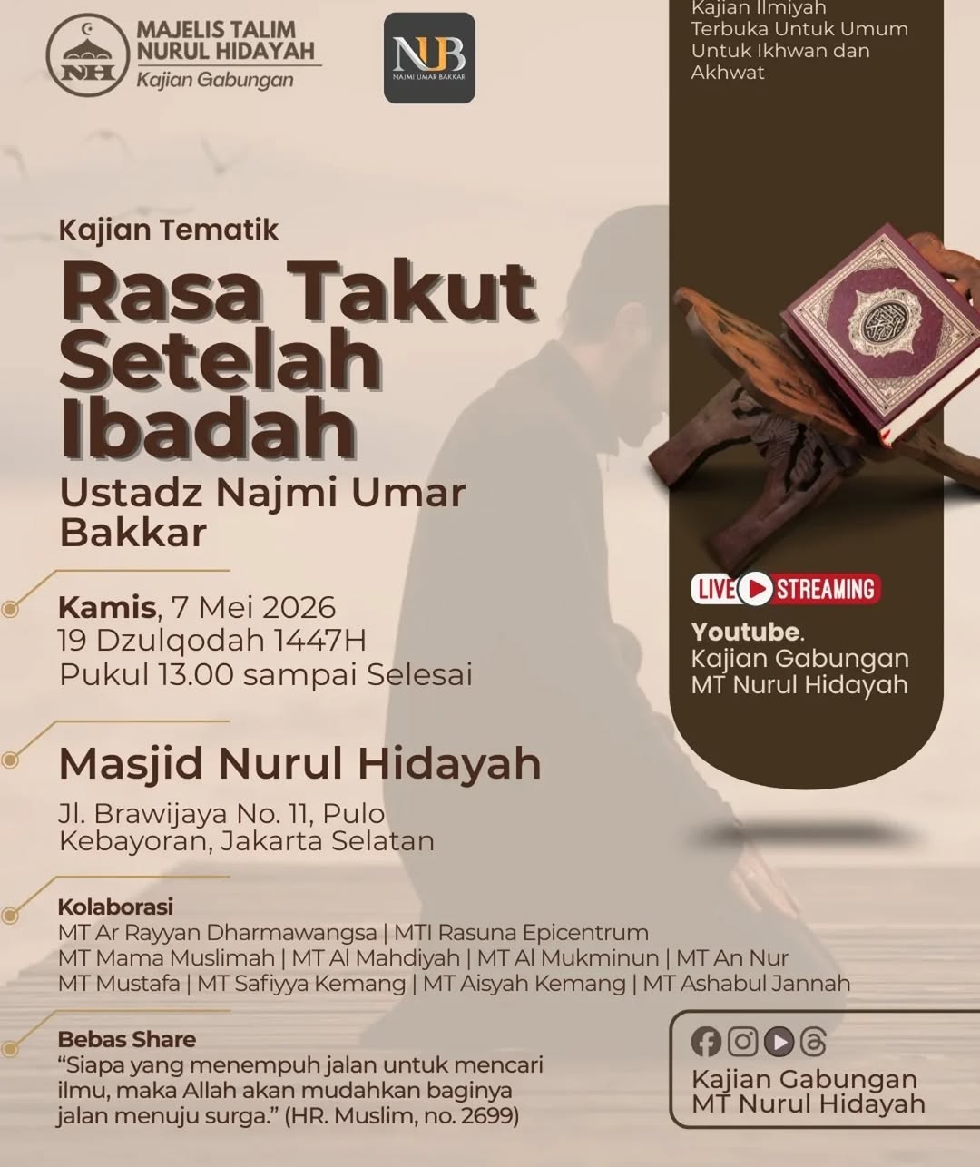 Rasa Takut Setelah Ibadah