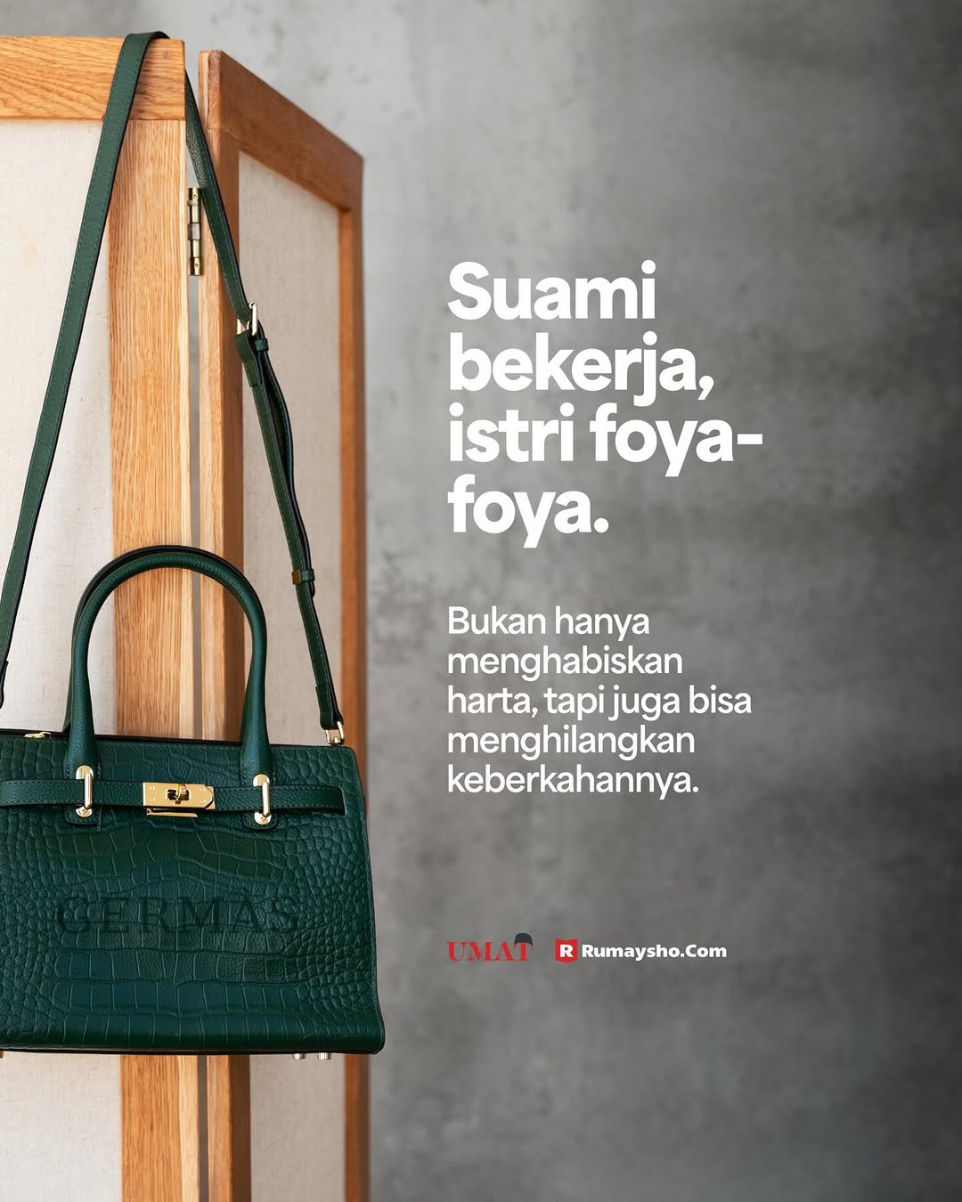 Suami bekerja, istri foya-foya.