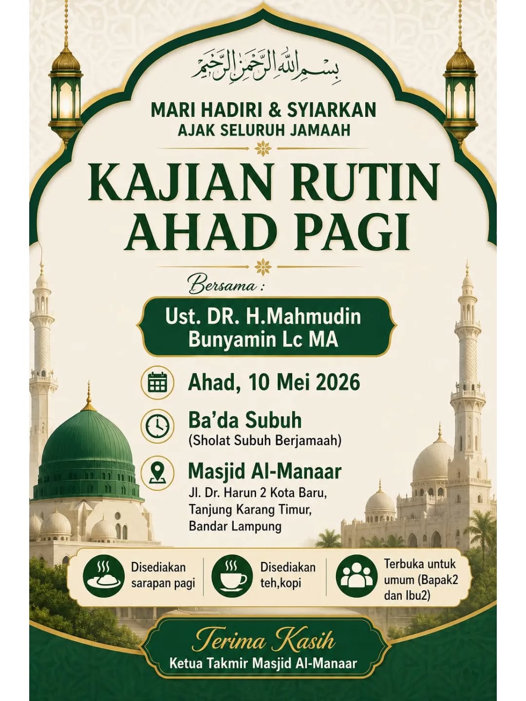 Kajian Rutin Ahad Pagi