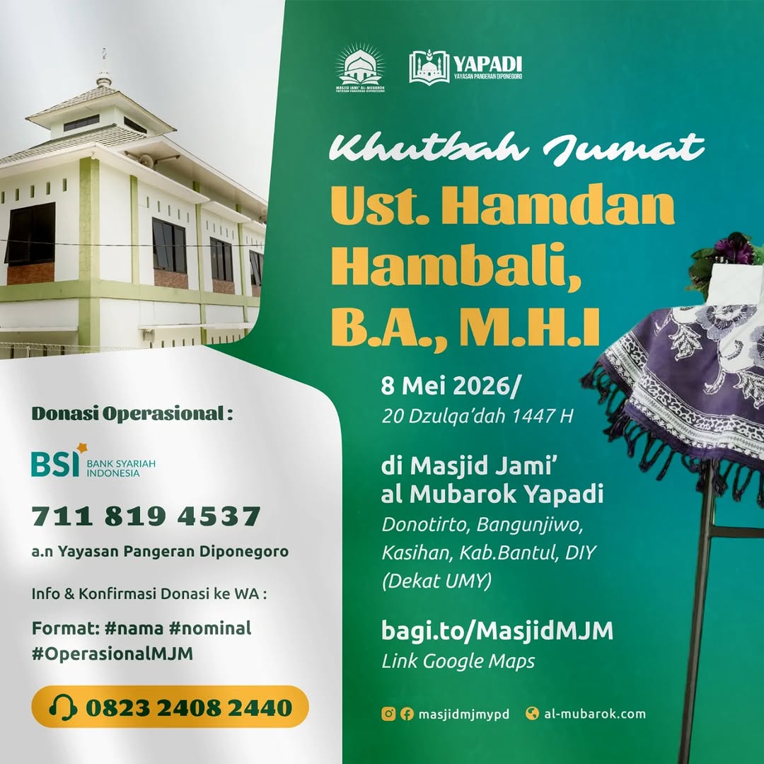 Khutbah Jum’at di Masjid Jami’ Al-Mubarok Yapadi (Donotirto)