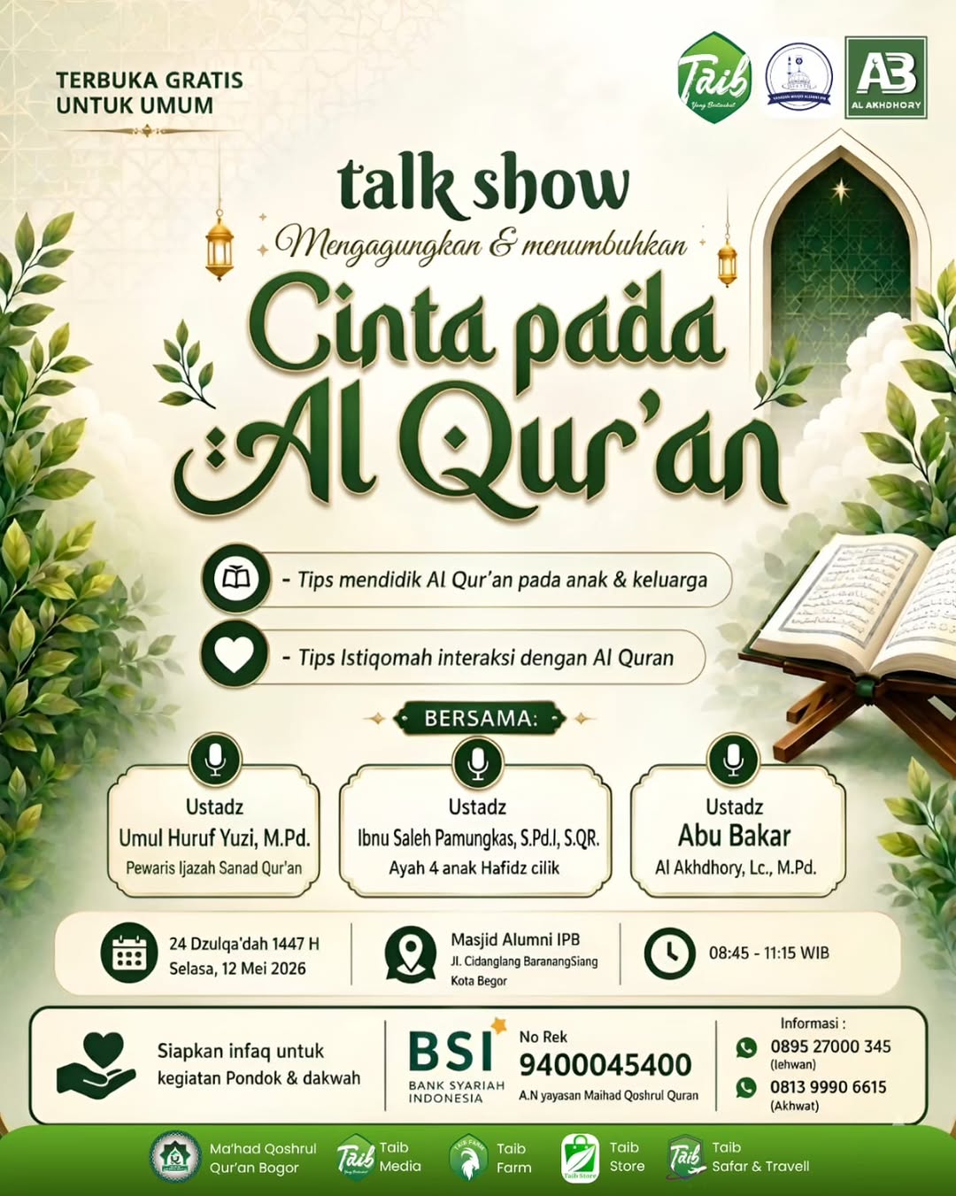 Talk Show Mengagungkan & Menumbuhkan Cinta pada Al Qur'an