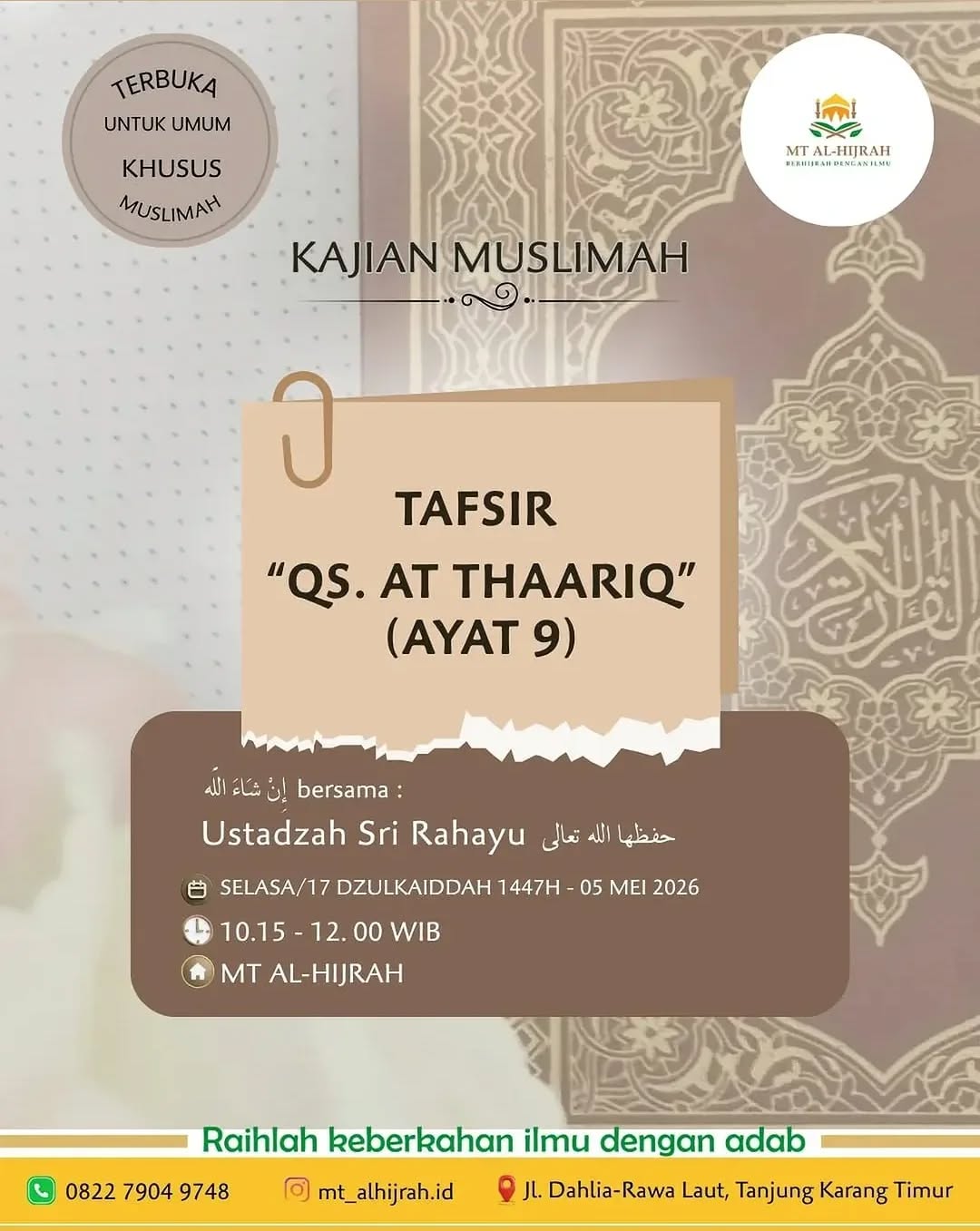 Tafsir QS. At-Thariq (Ayat 9)