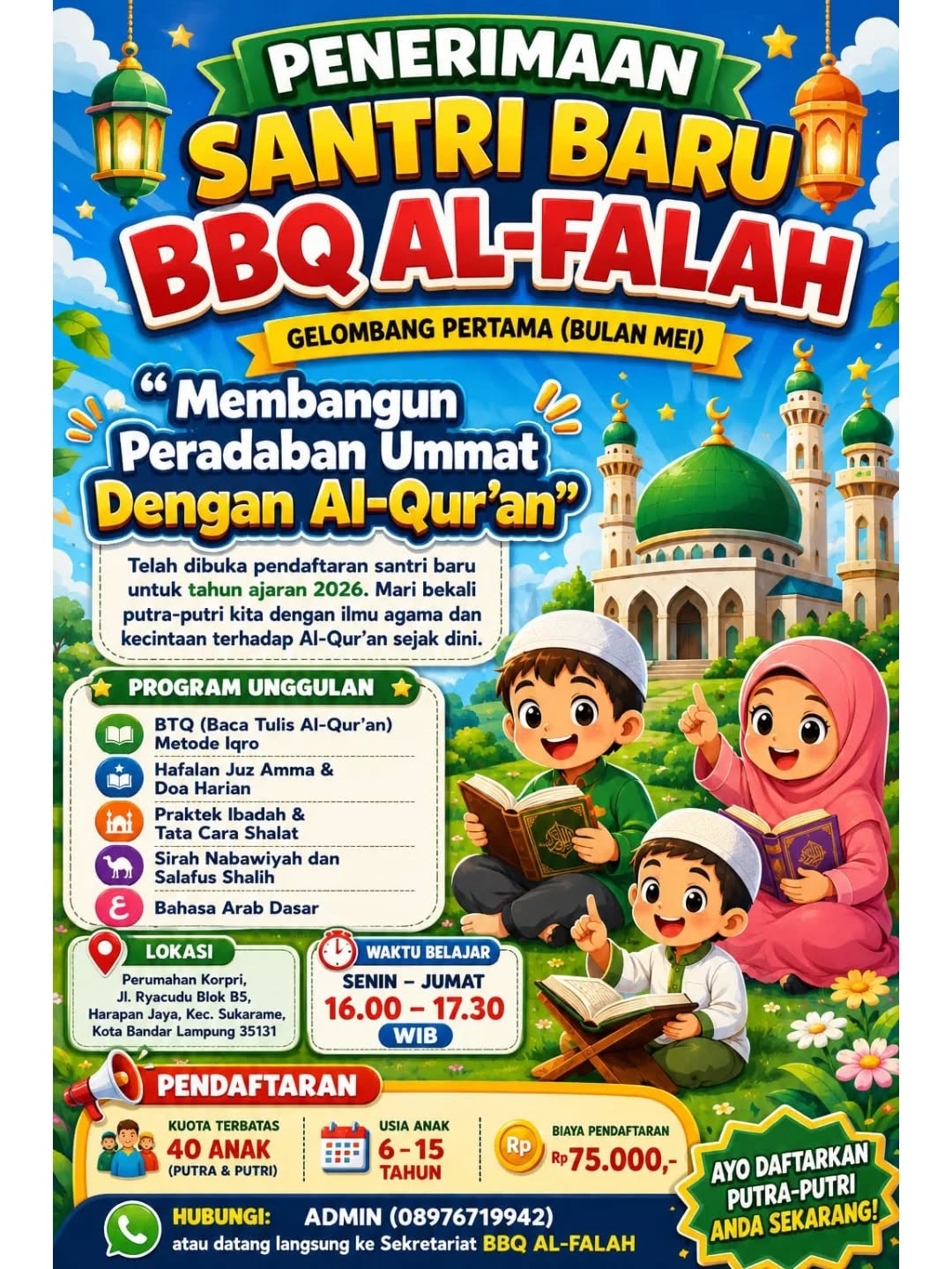 Penerimaan Santri Baru BBQ AL-FALAH