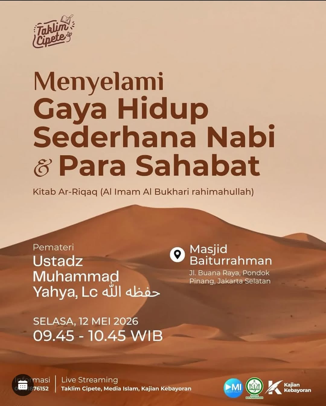 Menyelami Gaya Hidup Sederhana Nabi & Para Sahabat