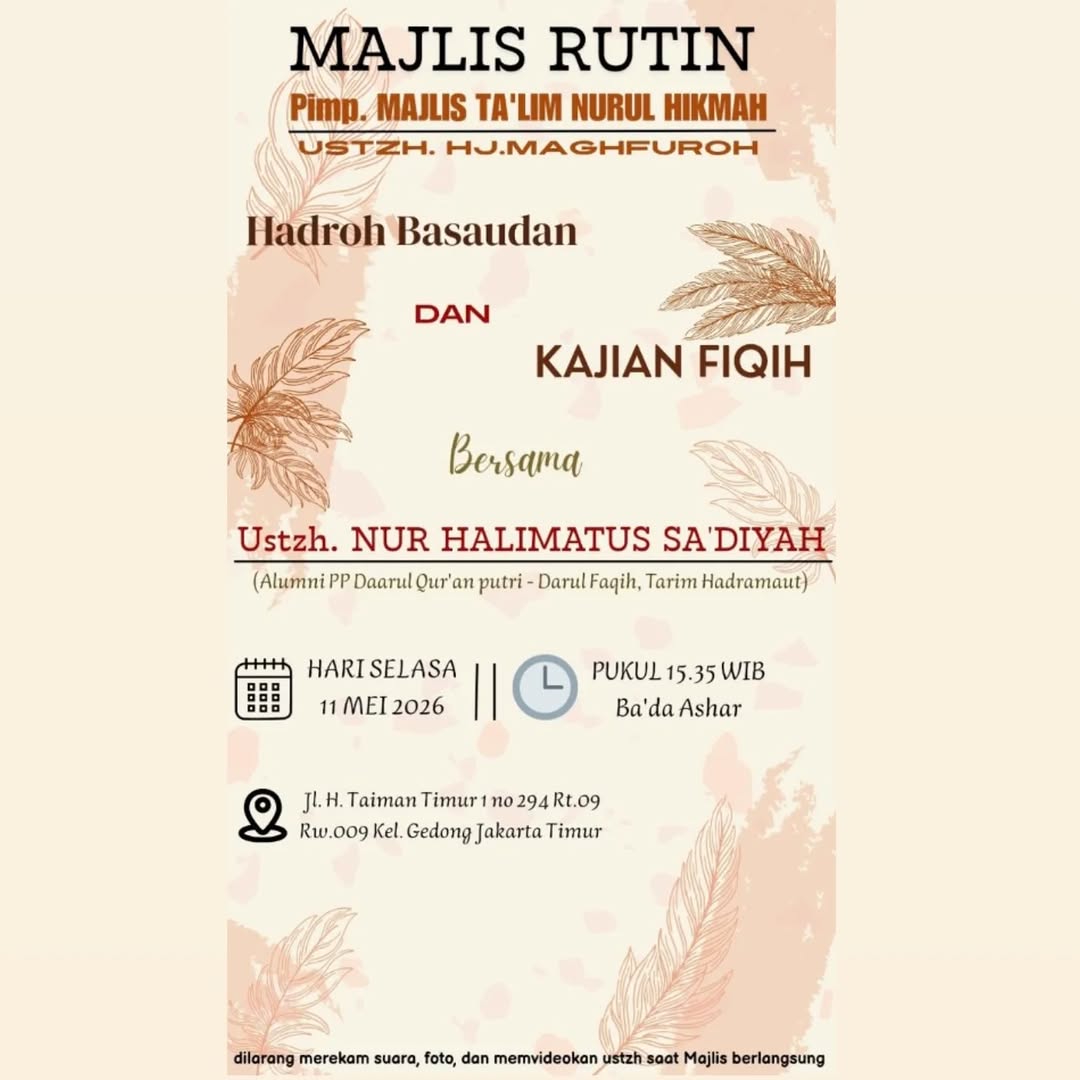 Majlis Rutin - Hadroh Basaudan dan Kajian Fiqih