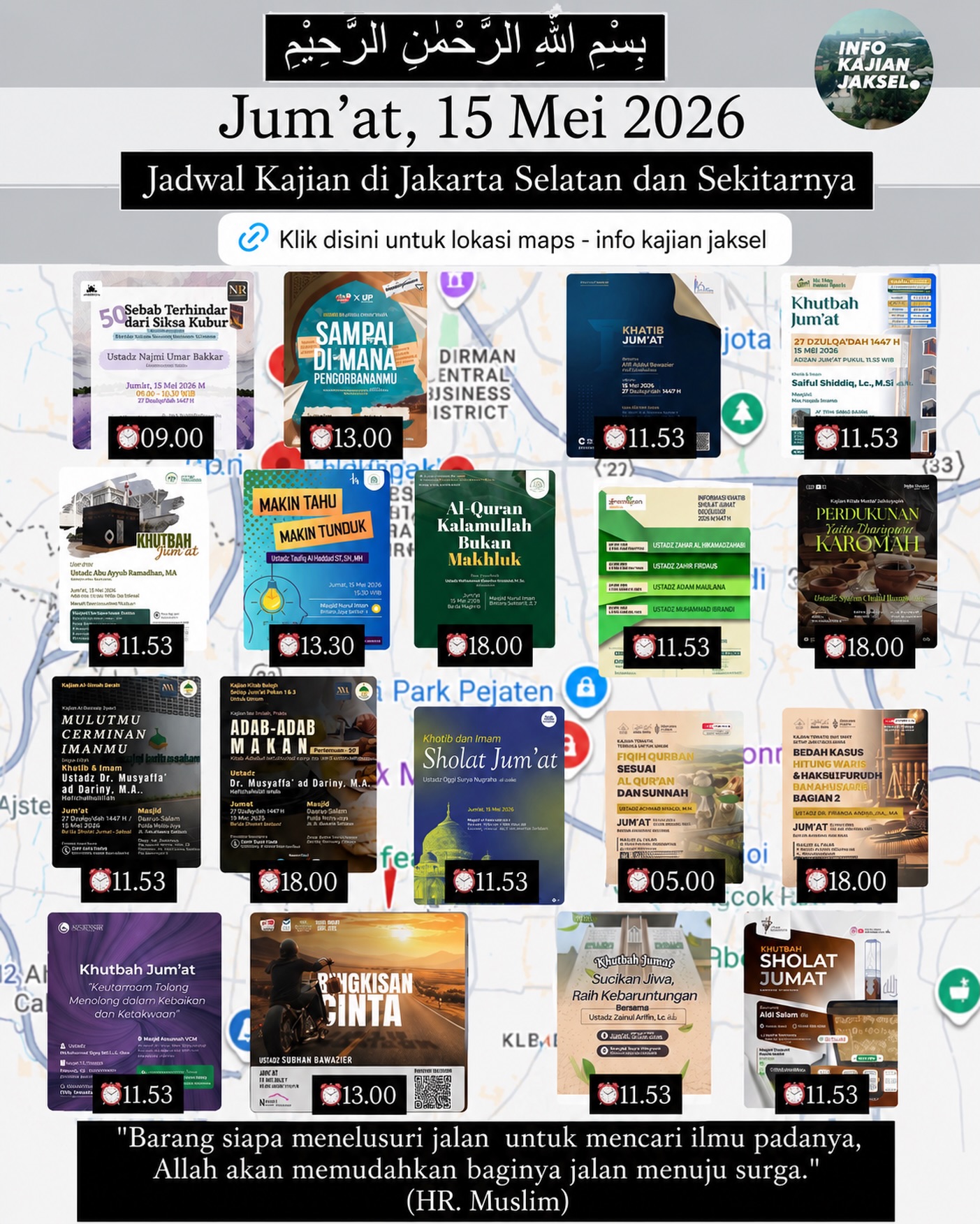 Jadwal Kajian di Jakarta Selatan dan Sekitarnya