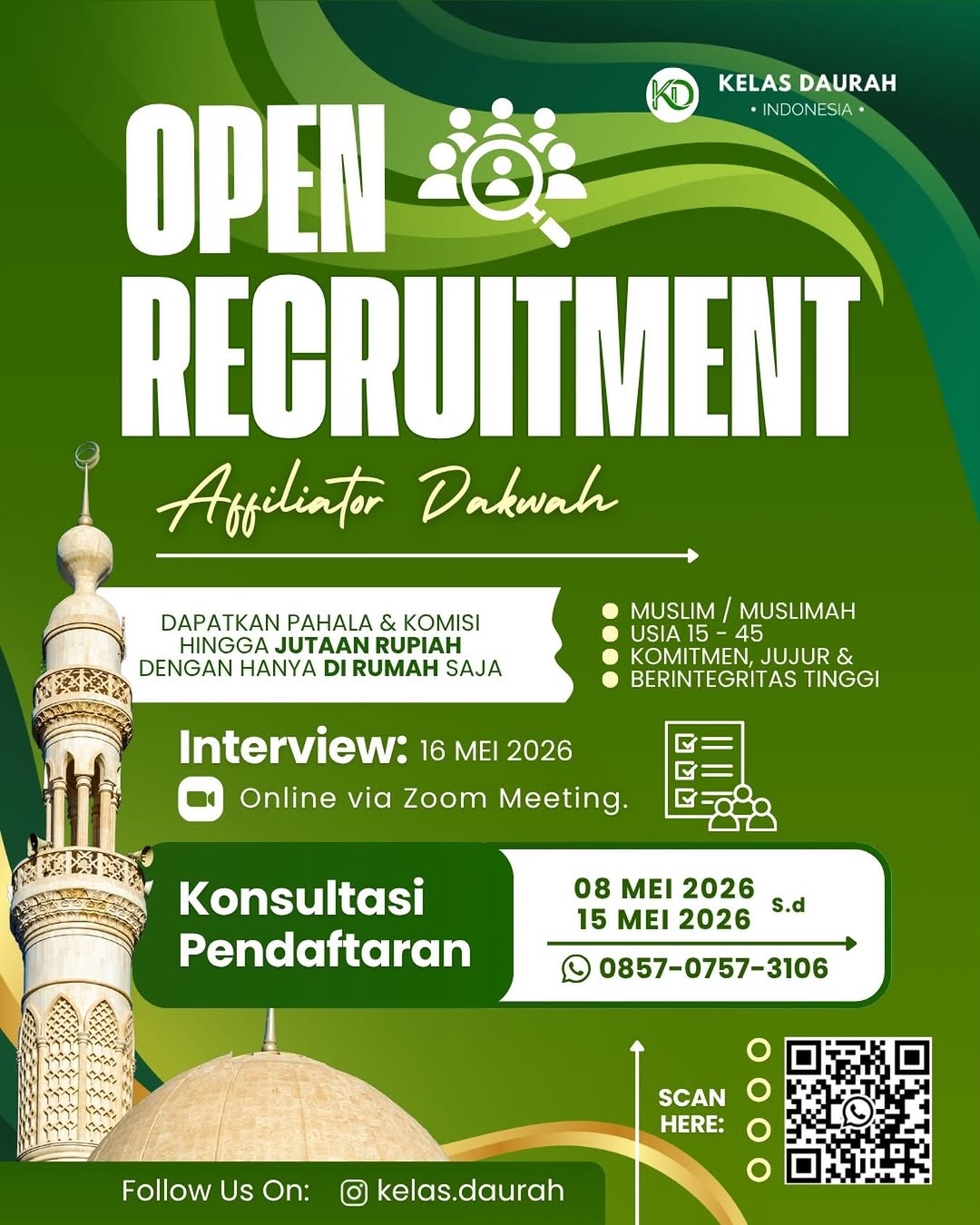 Open Recruitment: Affiliator Dakwah