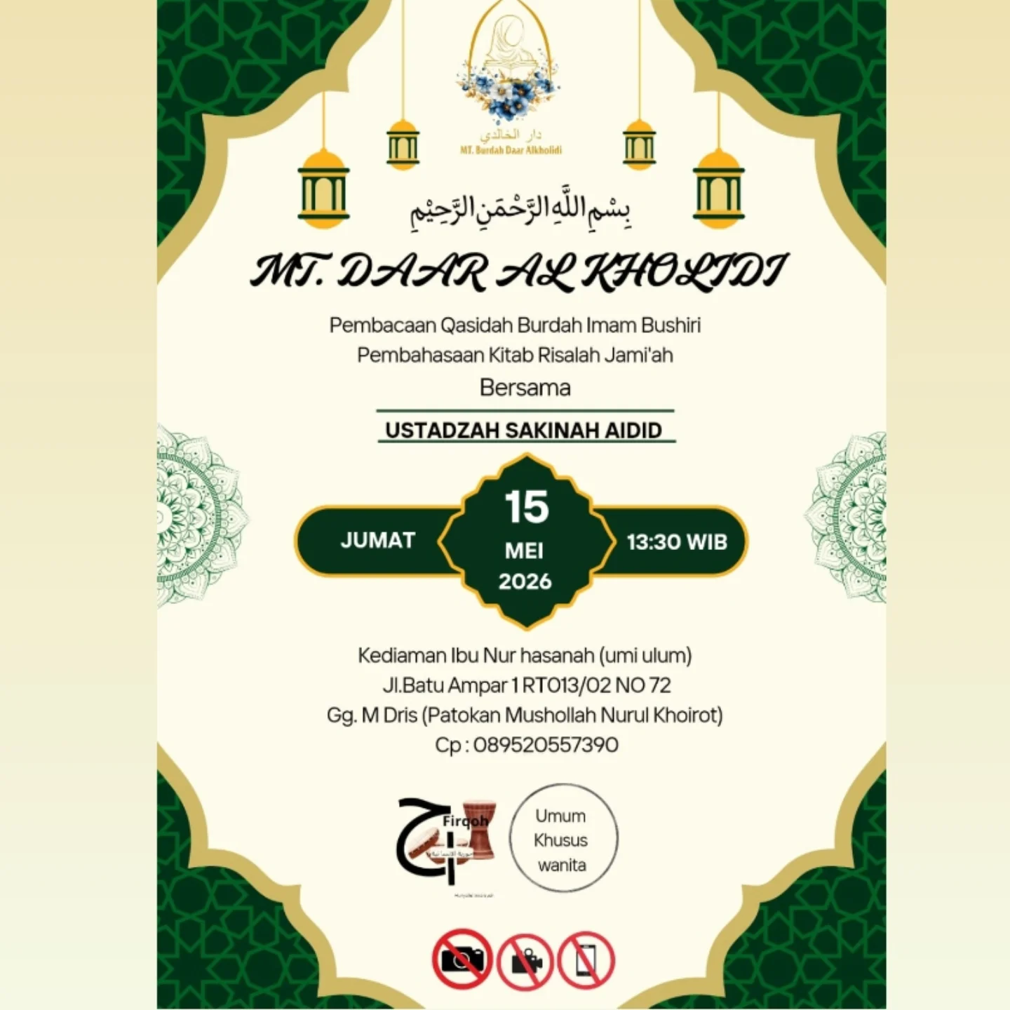 Jadwal Kajian Muslimah