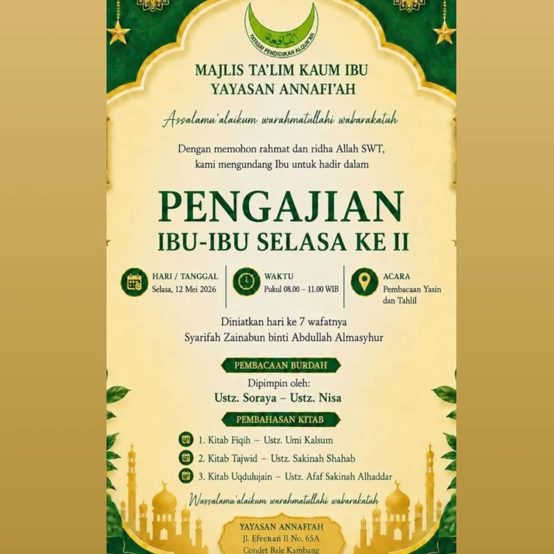 Pengajian Ibu-Ibu Selasa Ke II