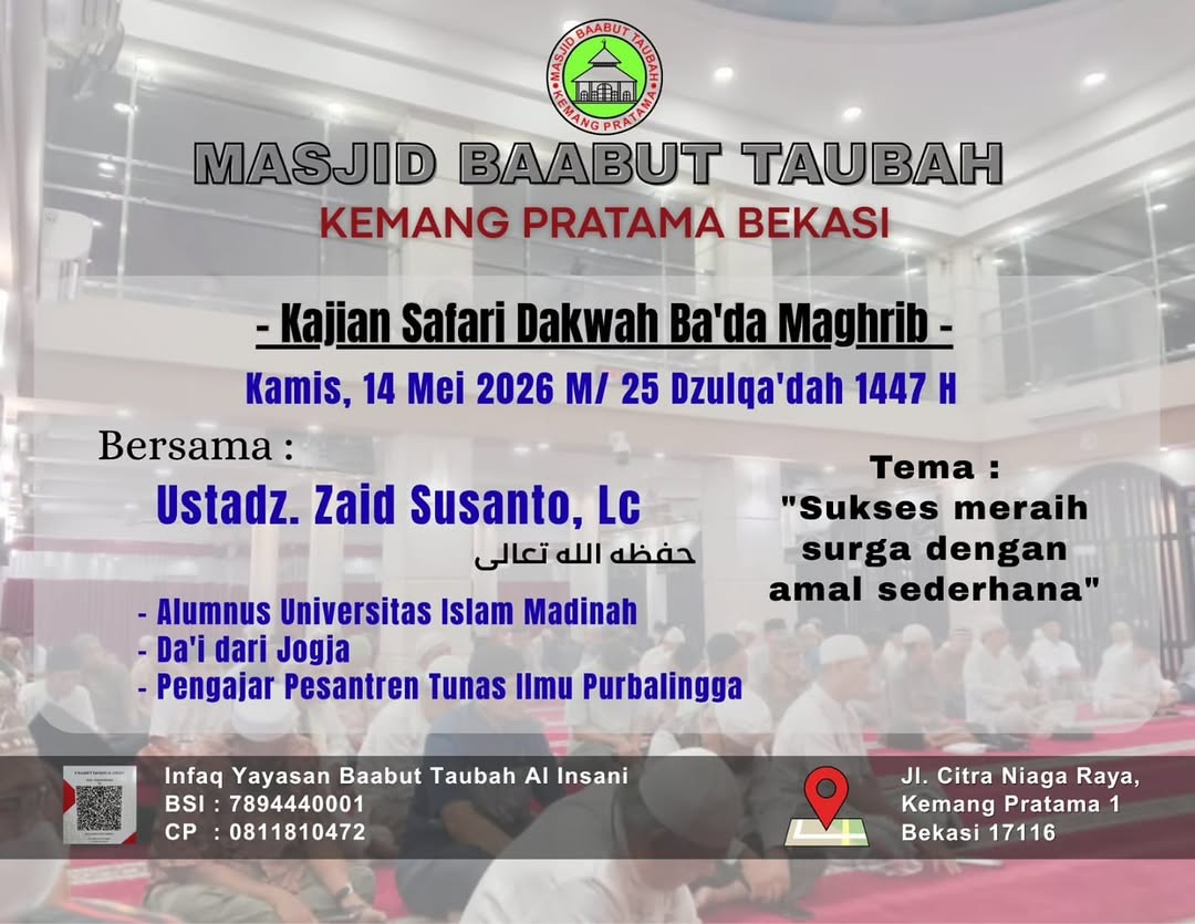 Kajian Safari Dakwah Ba'da Maghrib di Masjid Baabut Taubah