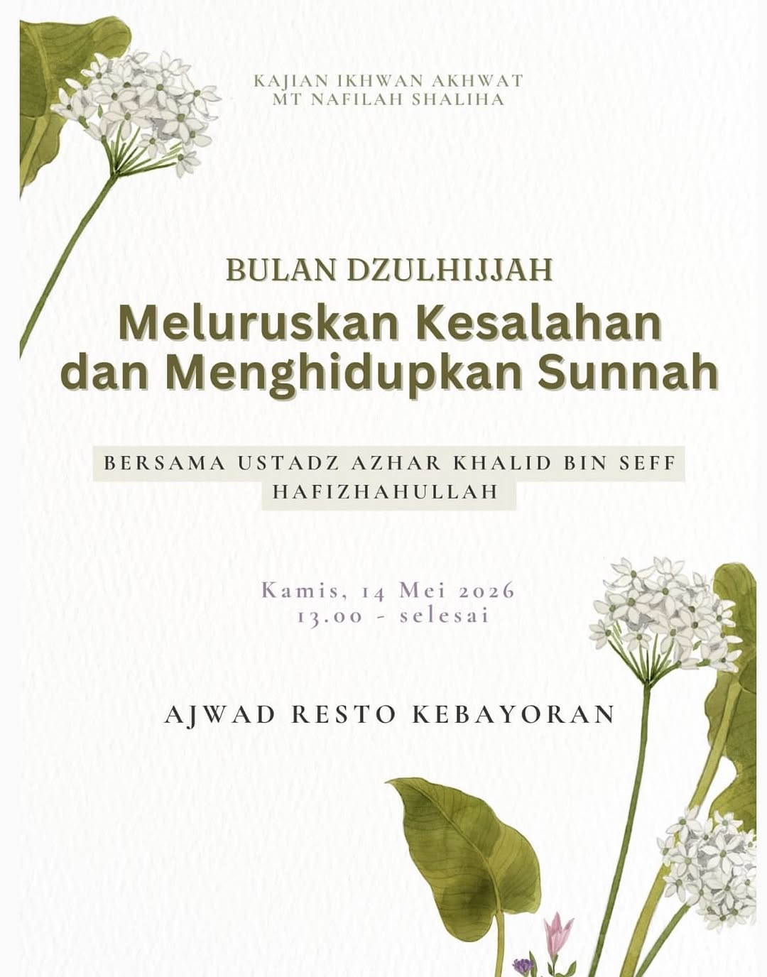 Meluruskan Kesalahan dan Menghidupkan Sunnah