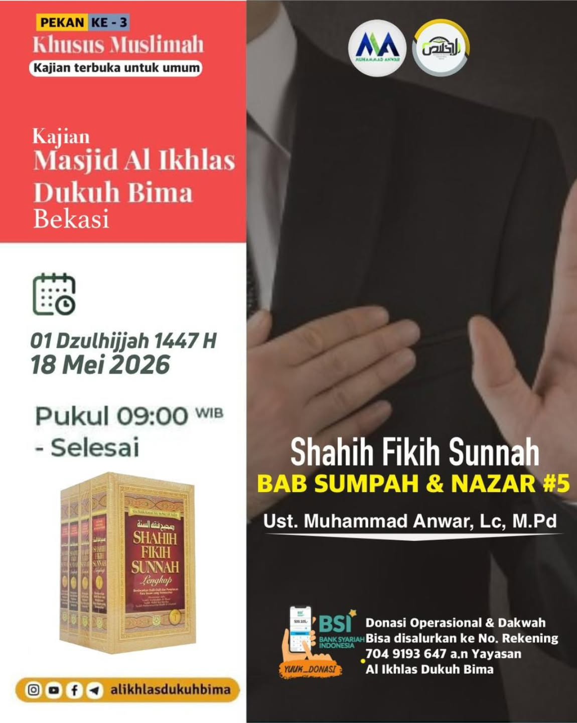 Kajian Muslimah - Masjid Al Ikhlas Dukuh Bima Bekasi