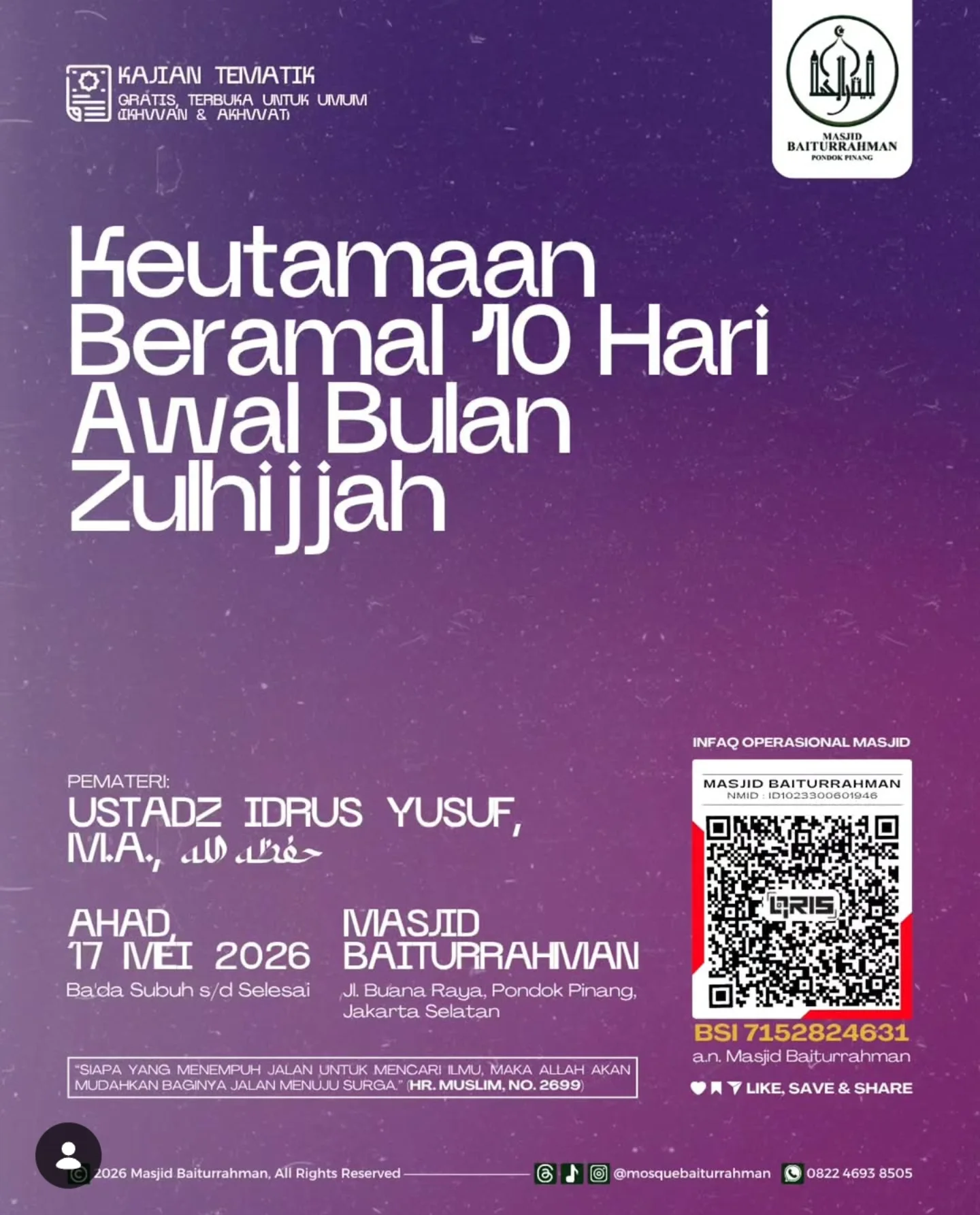 Keutamaan Beramal 10 Hari Awal Bulan Zulhijjah