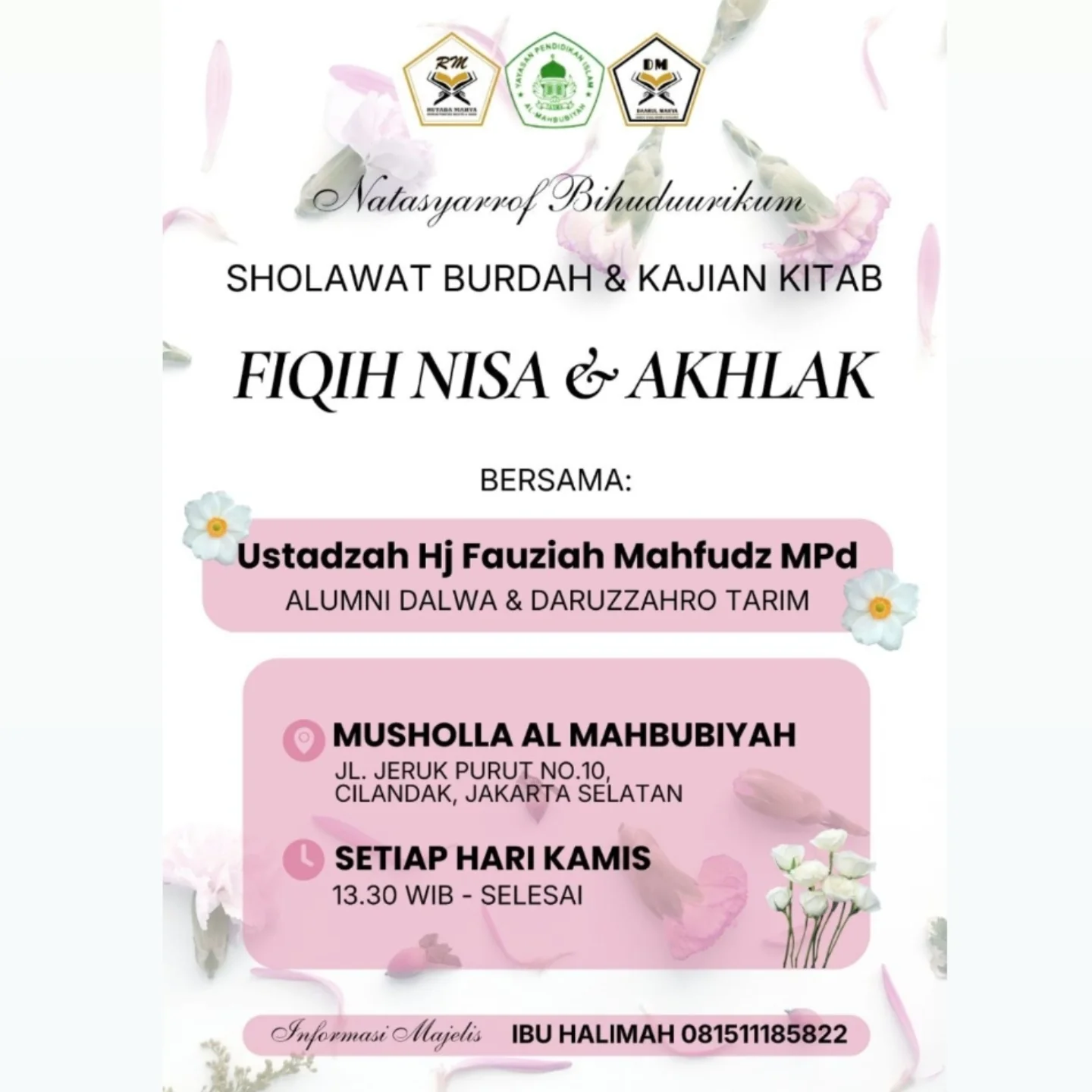Sholawat Burdah & Kajian Kitab Fiqh Nisa & Akhlak