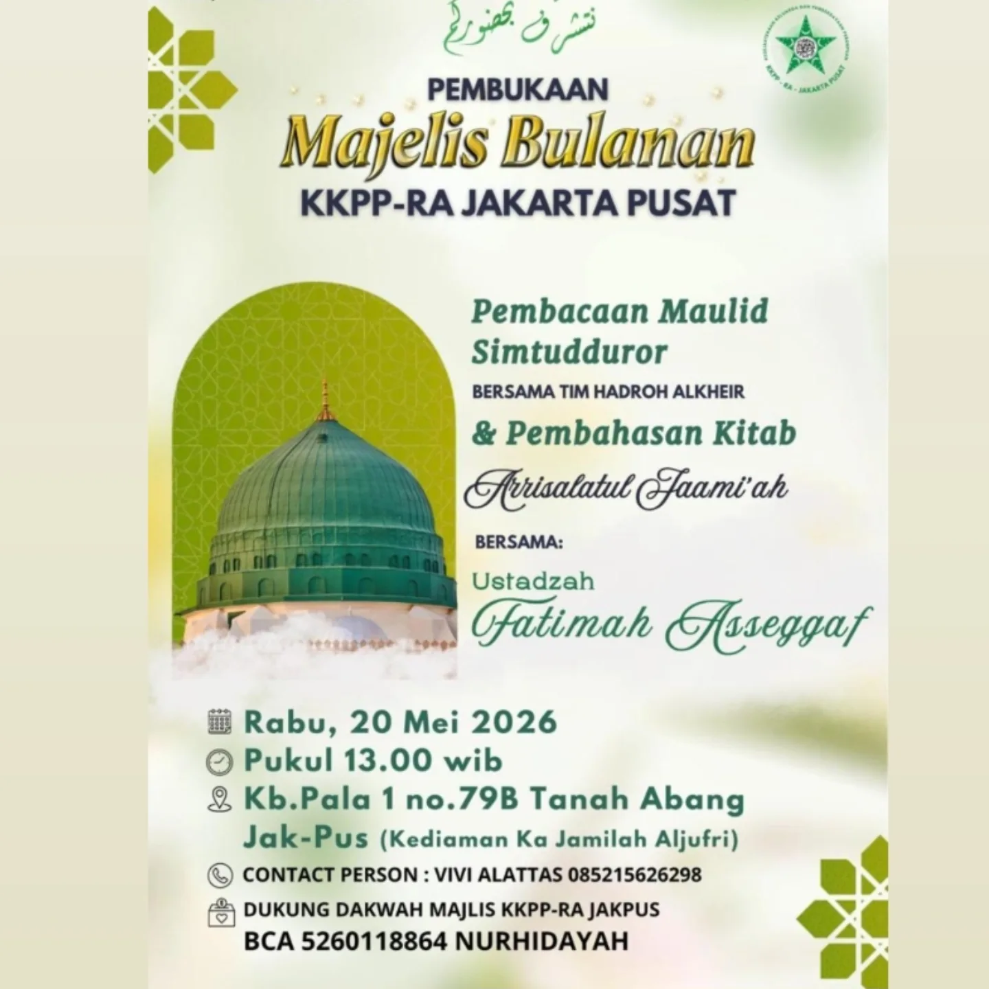 Pembukaan Majelis Bulanan KKPP-RA Jakarta Pusat