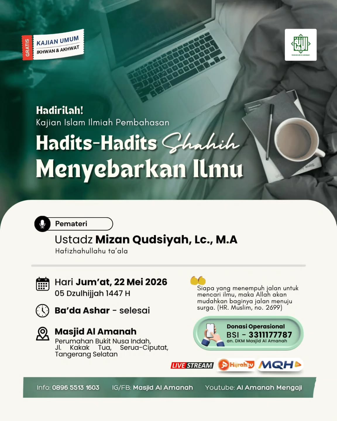 Mendulang Faedah dari Hadits Hadits Shahih Keutamaan Menuntut Ilmu