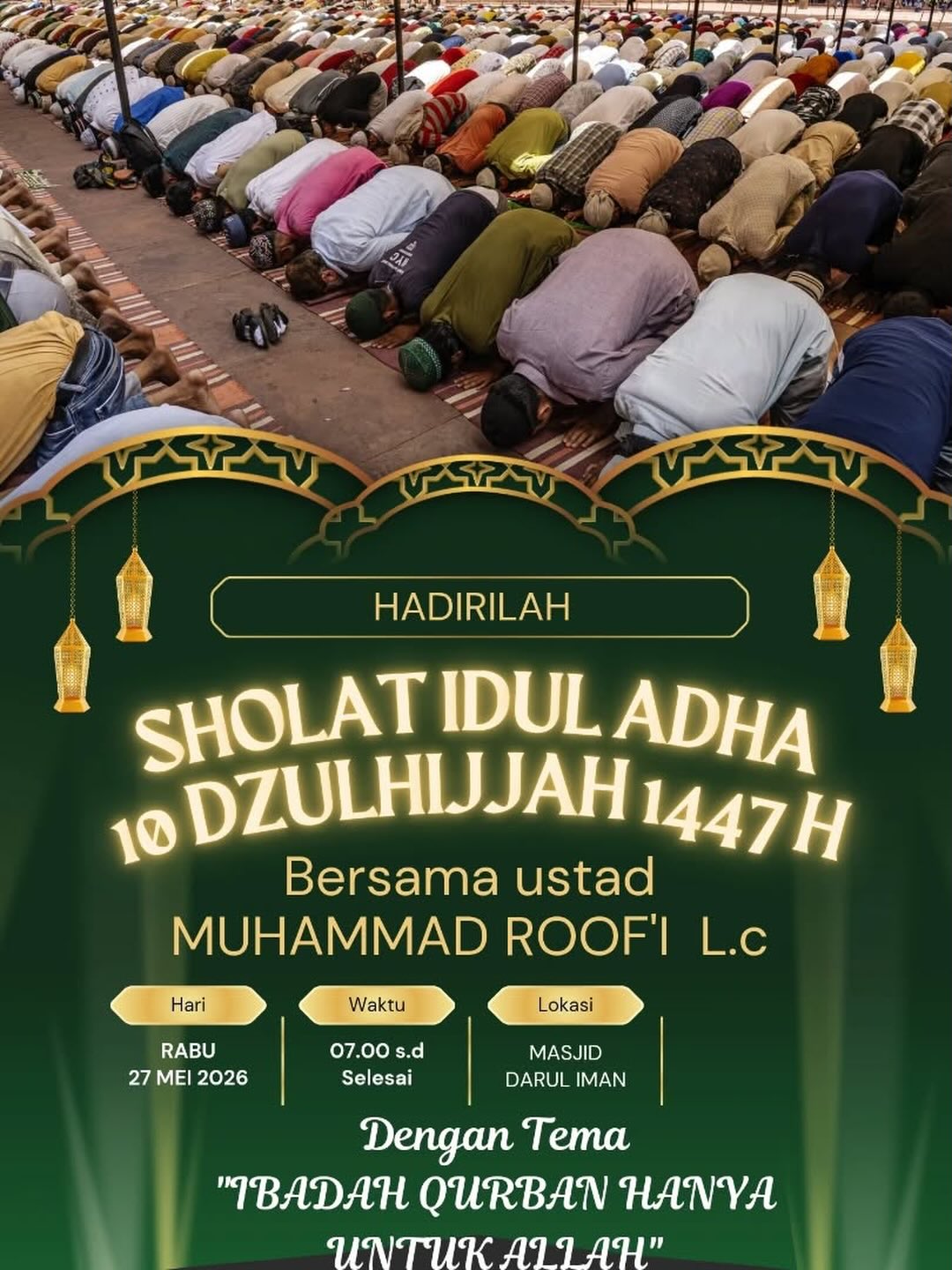 Ibadah Qurban Hanya Untuk Allah