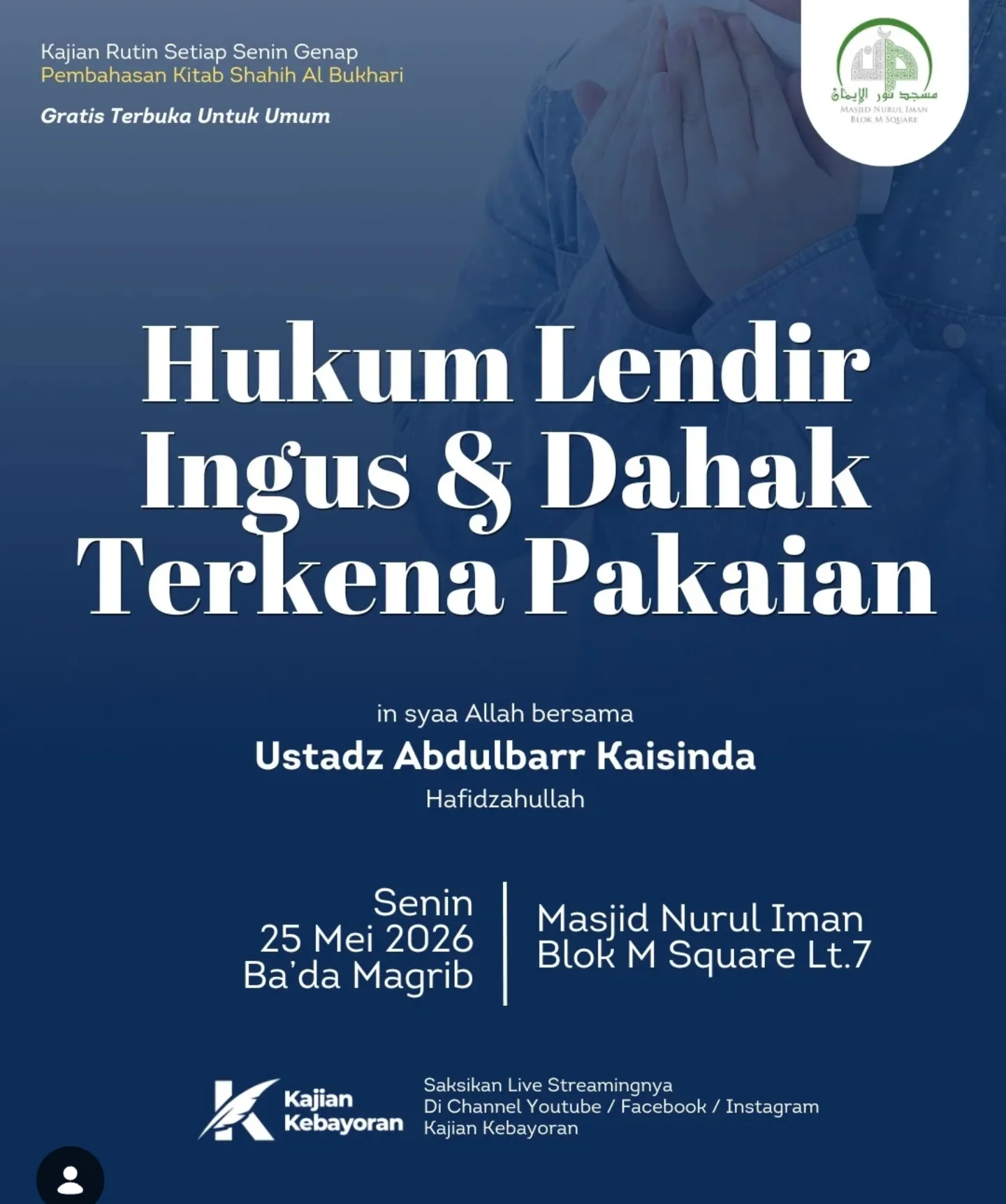 Hukum Lendir Ingus & Dahak Terkena Pakaian