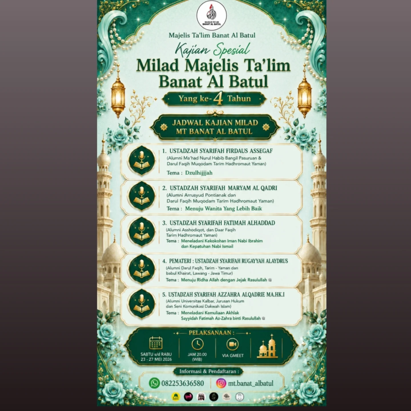 Milad Majelis Ta'lim Banat Al Batul Yang ke-4 Tahun