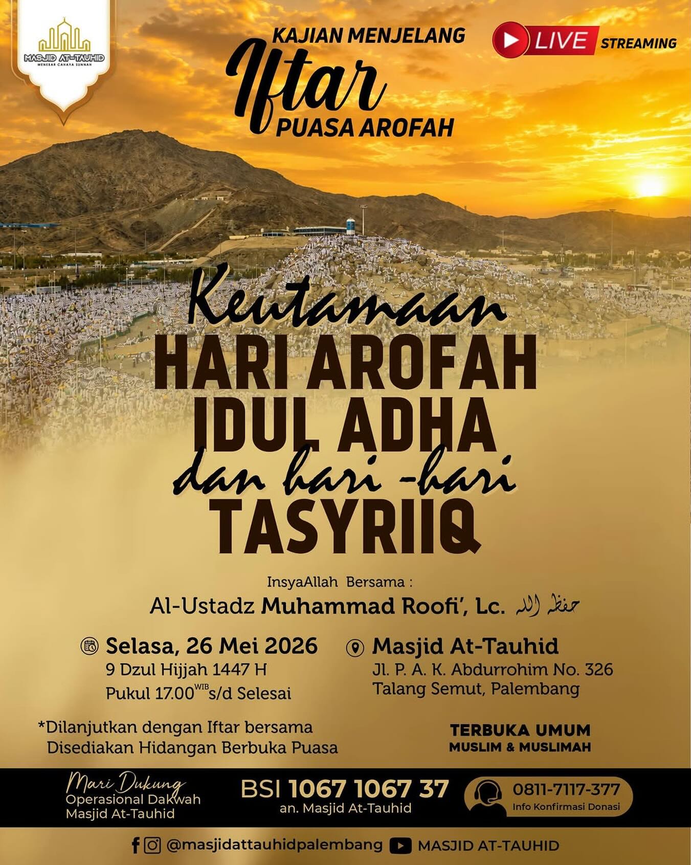 Keutamaan Hari Arafah, Idul Adha, dan Hari-hari Tasyriiq