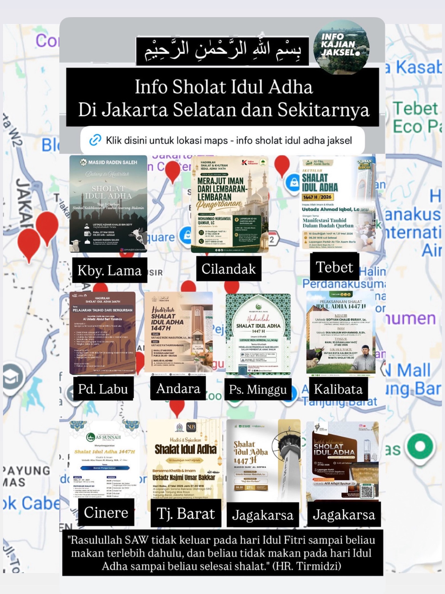 Info Sholat Idul Adha di Jakarta Selatan dan Sekitarnya