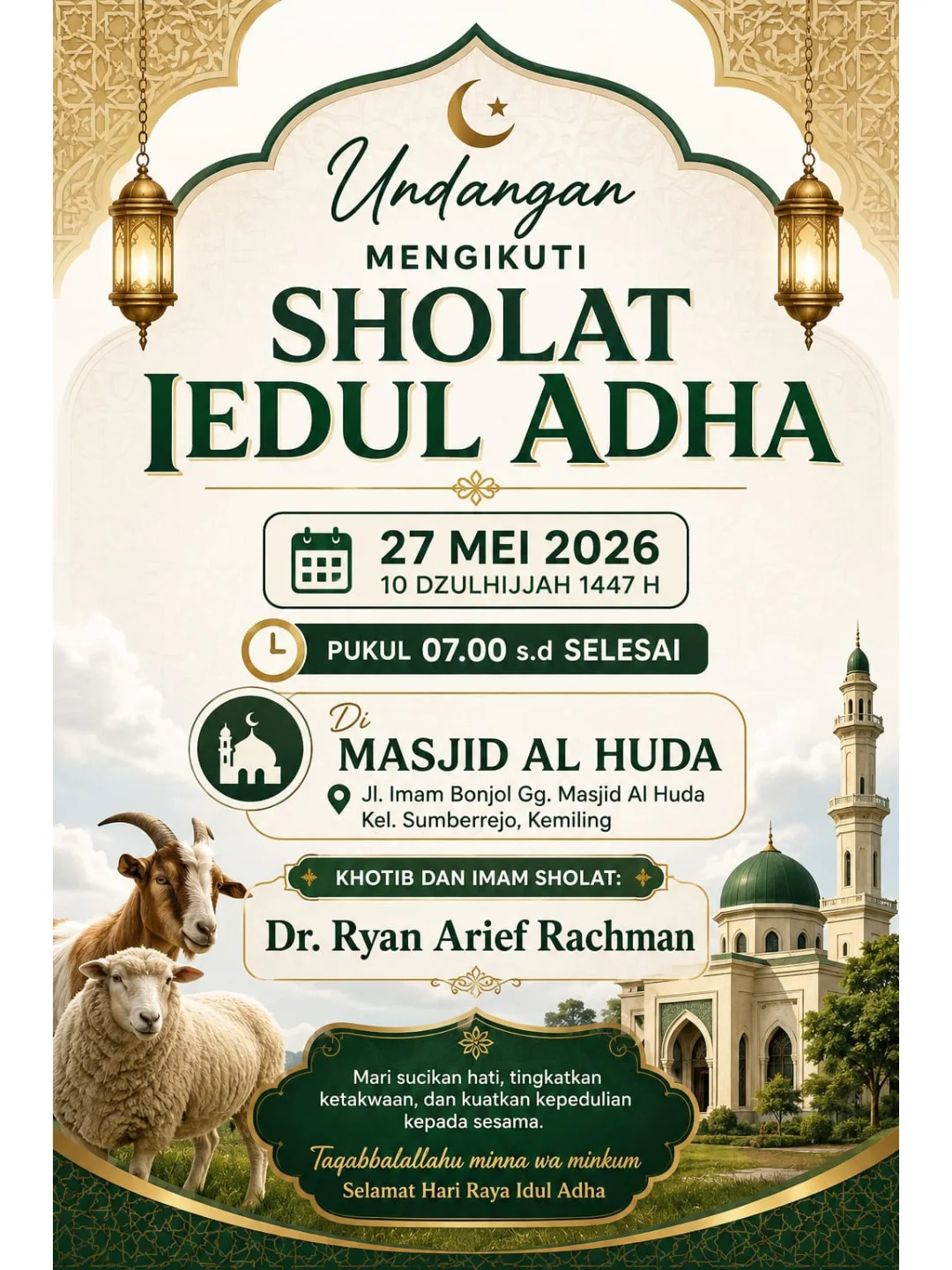 Undangan Mengikuti Sholat Idul Adha