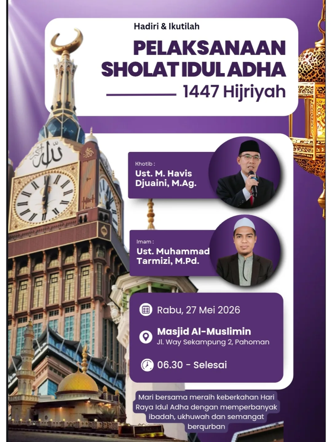 Pelaksanaan Sholat Idul Adha 1447 Hijriyah