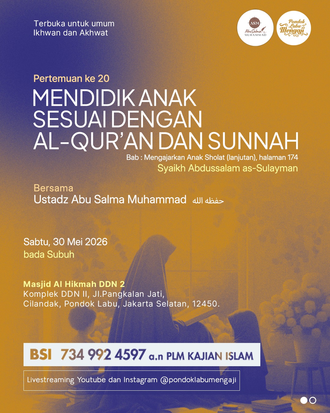 MENGAJARKAN ANAK UNTUK SHOLAT (Lanjutan)