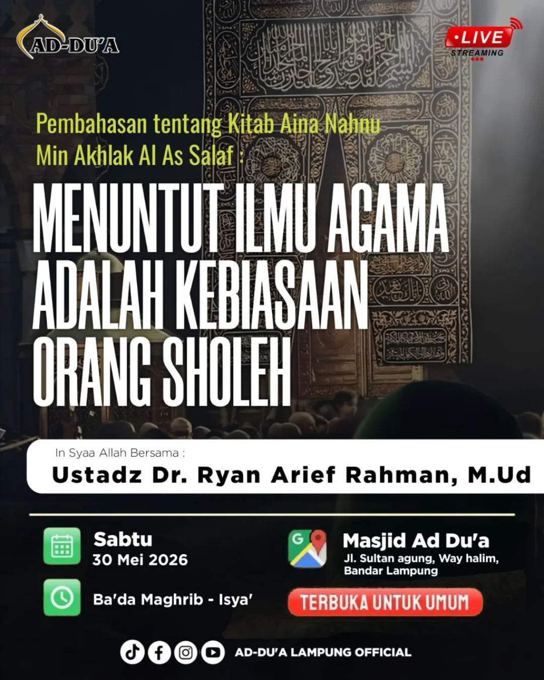 MENUNTUT ILMU AGAMA ADALAH KEBIASAAN ORANG SHOLEH