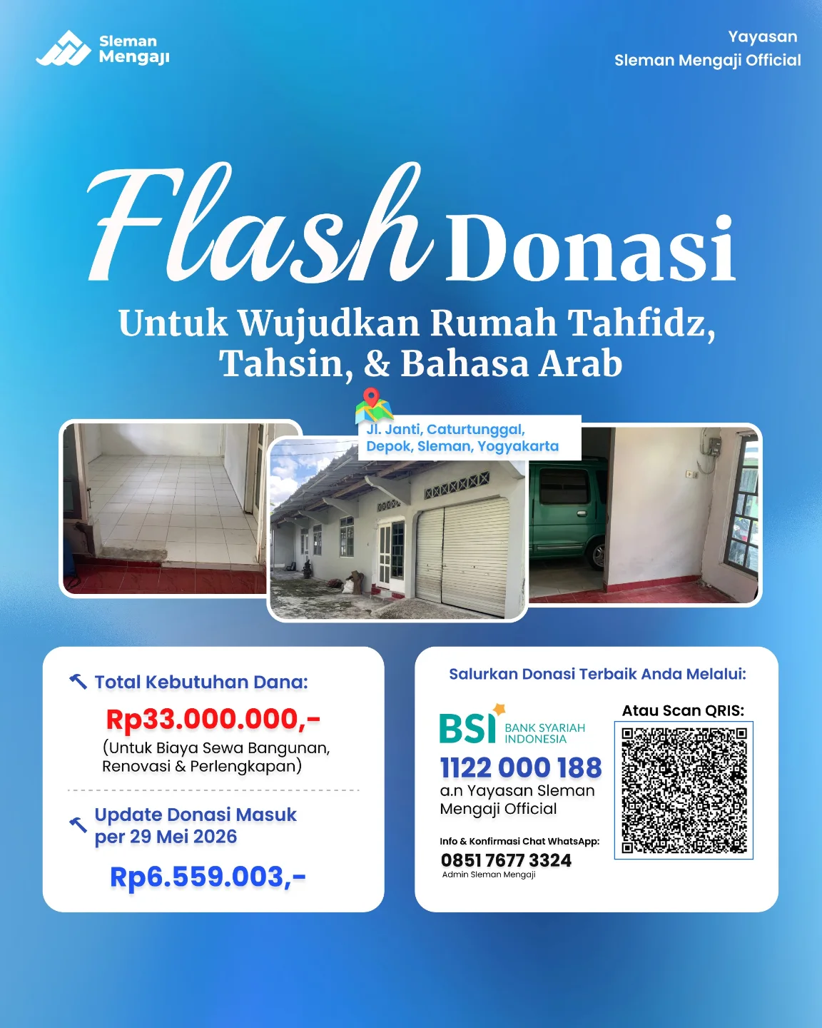 Flash Donasi Spesial Hari Jum'at: Untuk Wujudkan Rumah Tahfidz, Tahsin, & Bahasa Arab