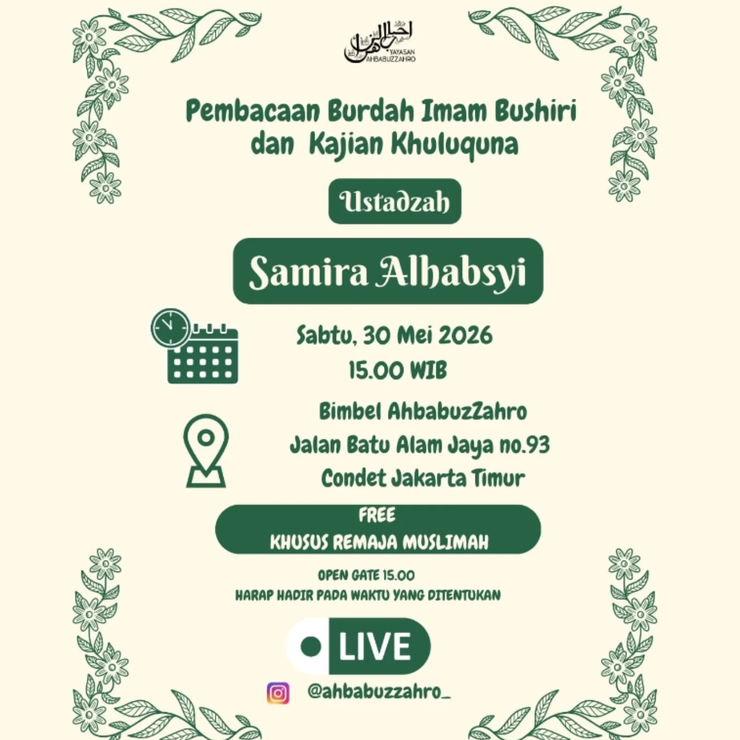 Pembacaan Burdah Imam Bushiri dan Kajian Khuluquna