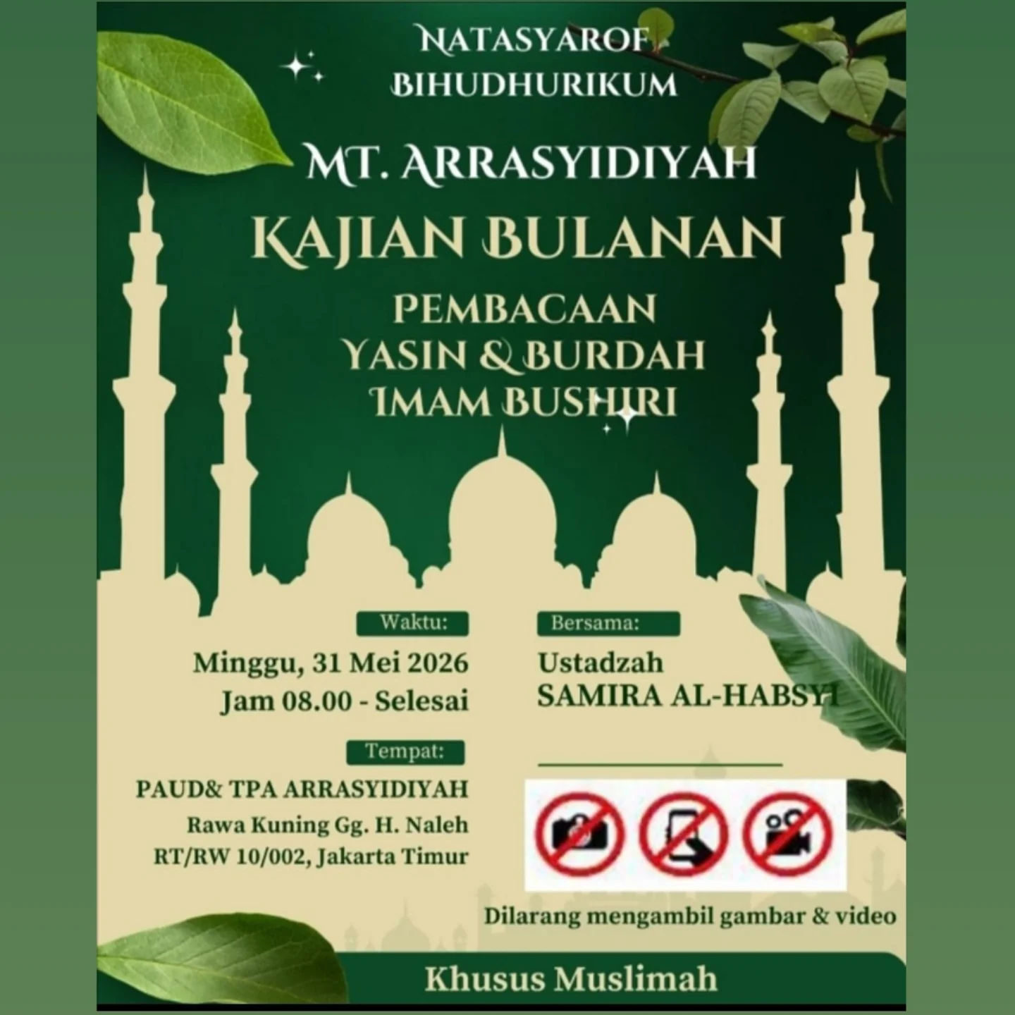Kajian Bulanan: Pembacaan Yasin & Burdah Imam Bushiri