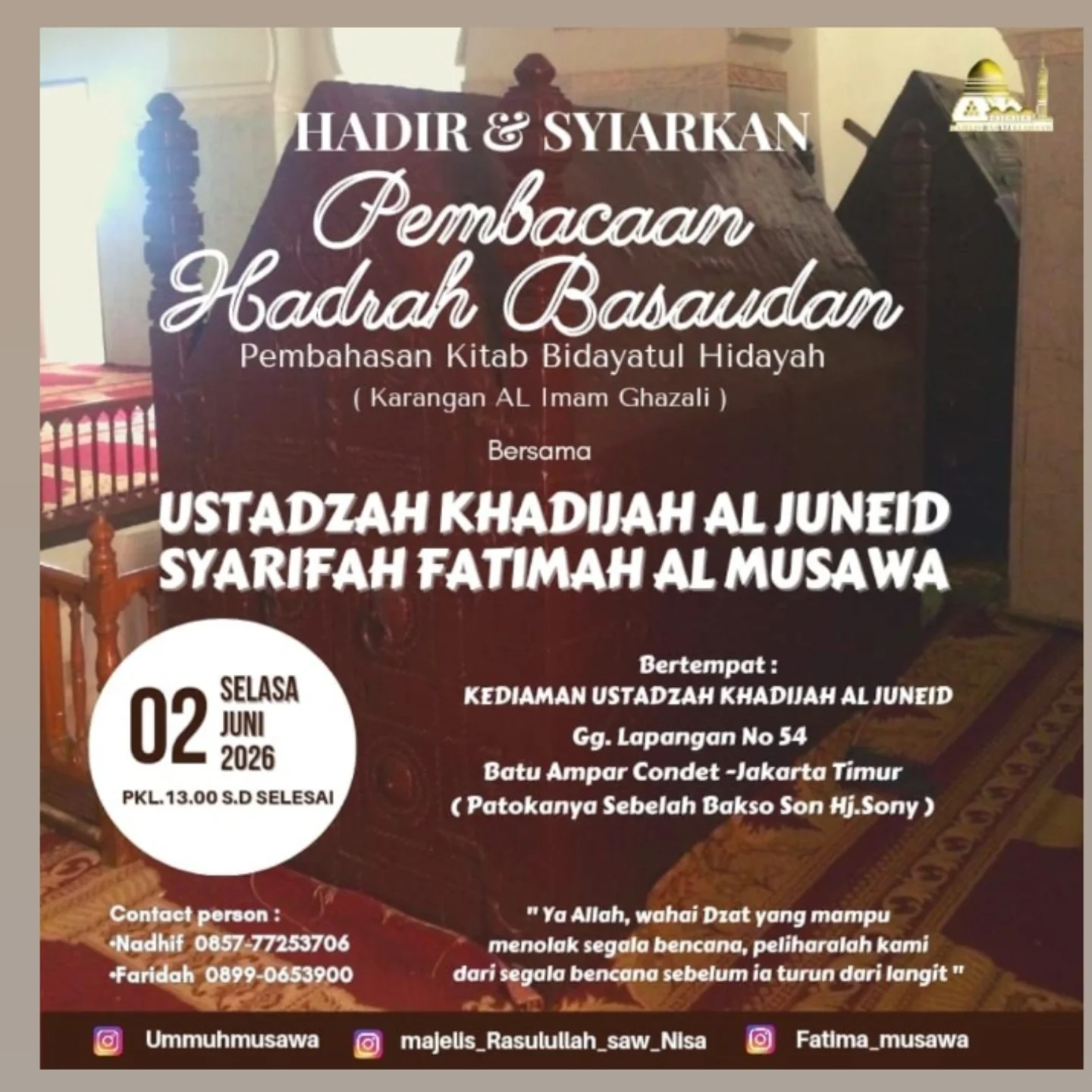 Jadwal Kajian Muslimah