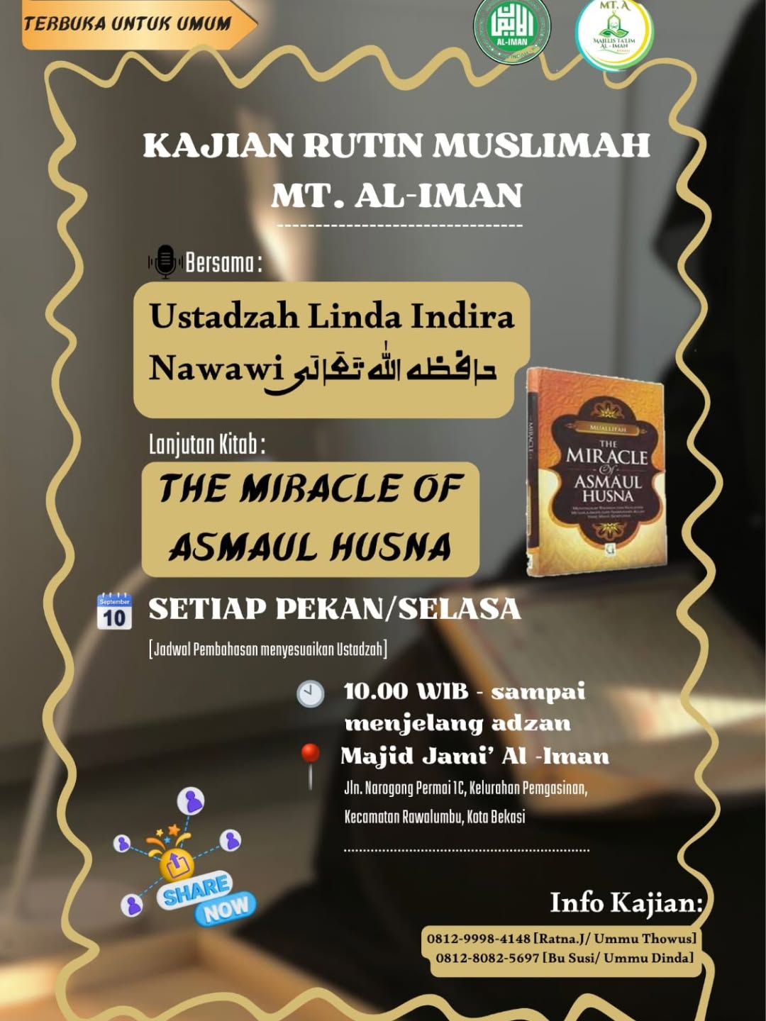 KAJIAN RUTIN MUSLIMAH MT. AL-IMAN