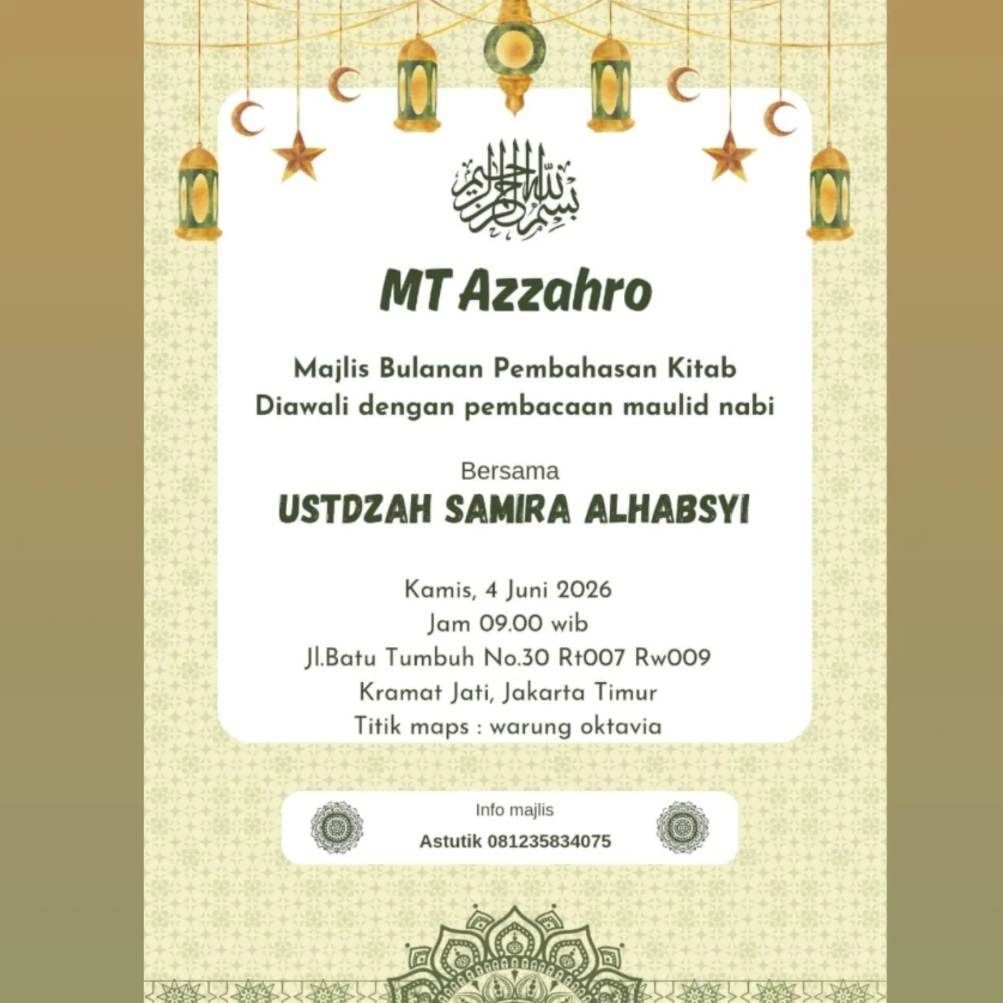 Majlis Bulanan Pembahasan Kitab Diawali dengan pembacaan maulid nabi