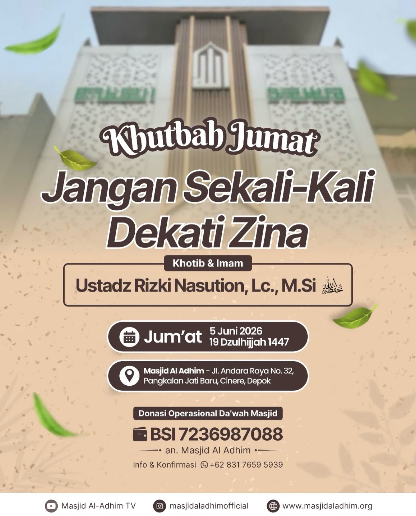 Khotbah Jumat: Jangan Sekali-Kali Dekati Zina