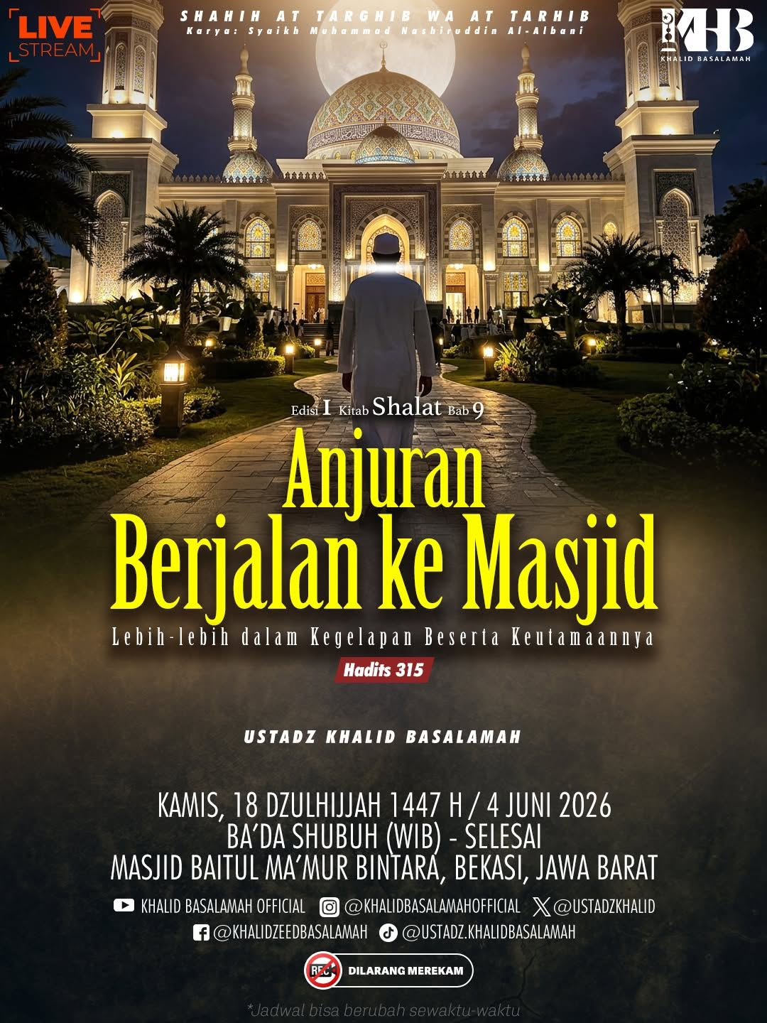 Anjuran Berjalan ke Masjid