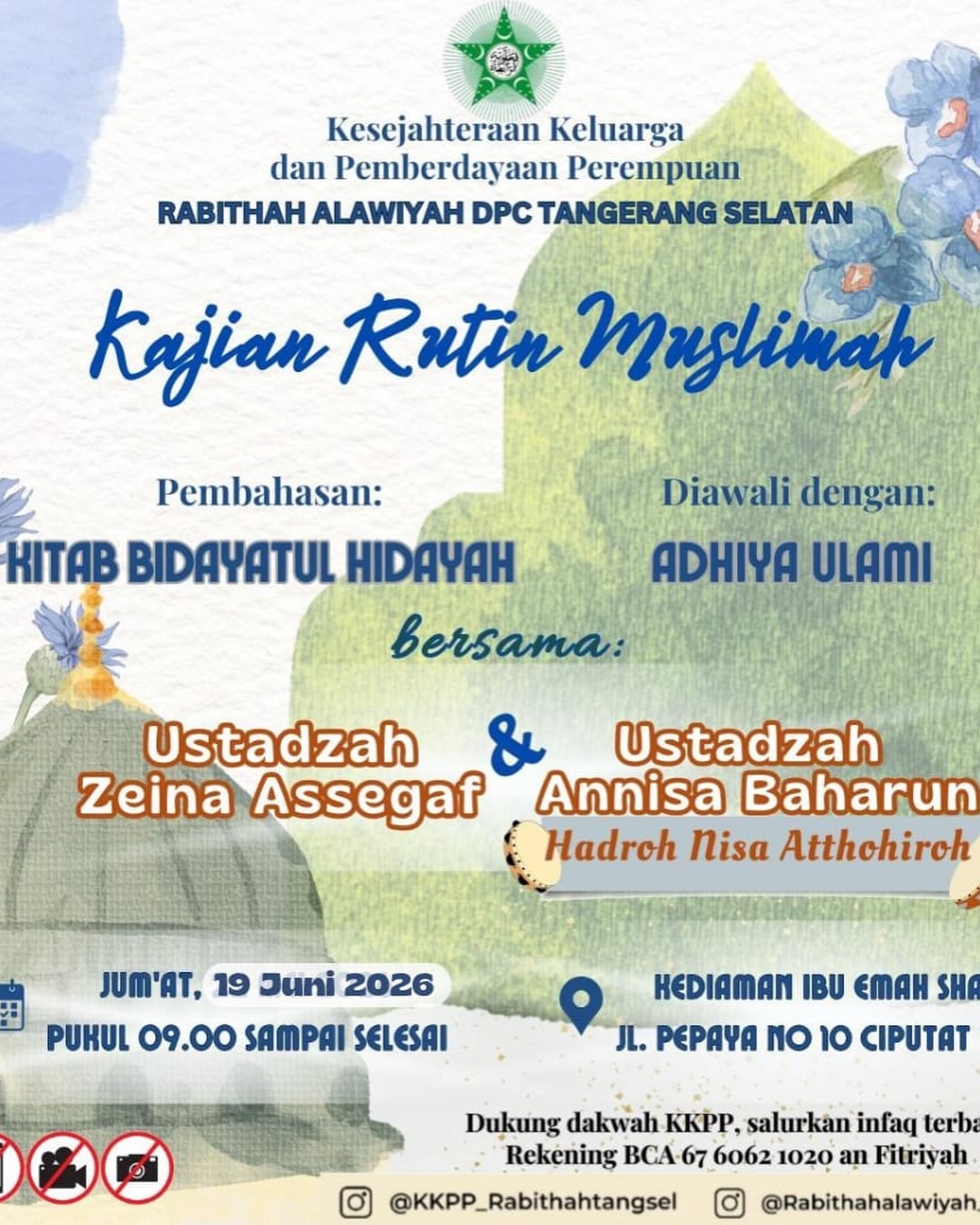 Jadwal Majelis Muslimah Bersama Ustadzah Anisah Baharun