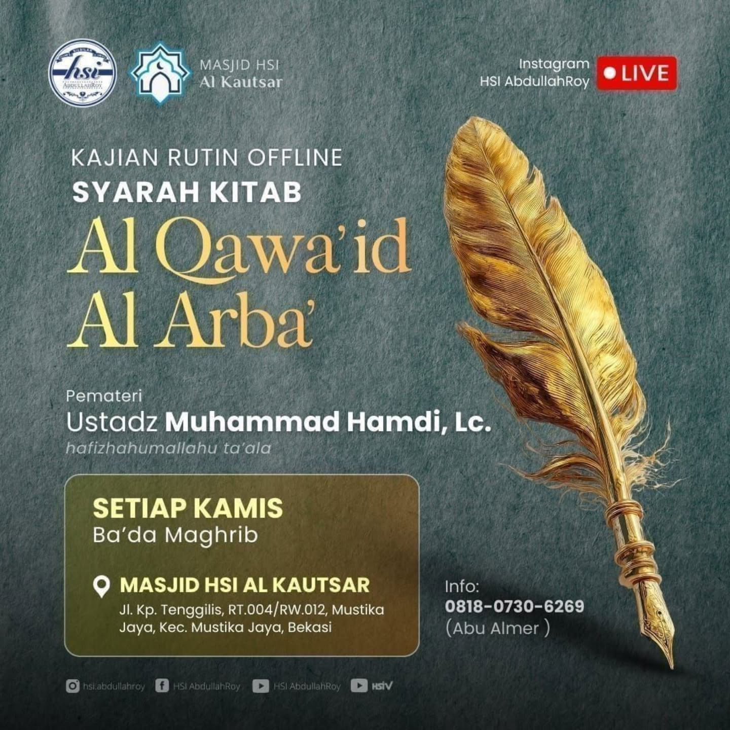 KAJIAN RUTIN OFFLINE SYARAH KITAB Al Qawa'id Al Arba'
