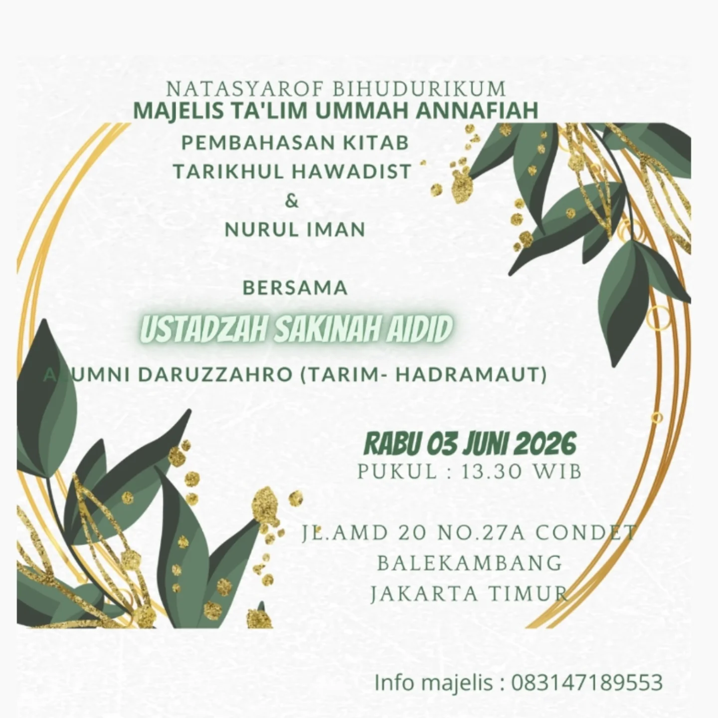 Jadwal Kajian Muslimah