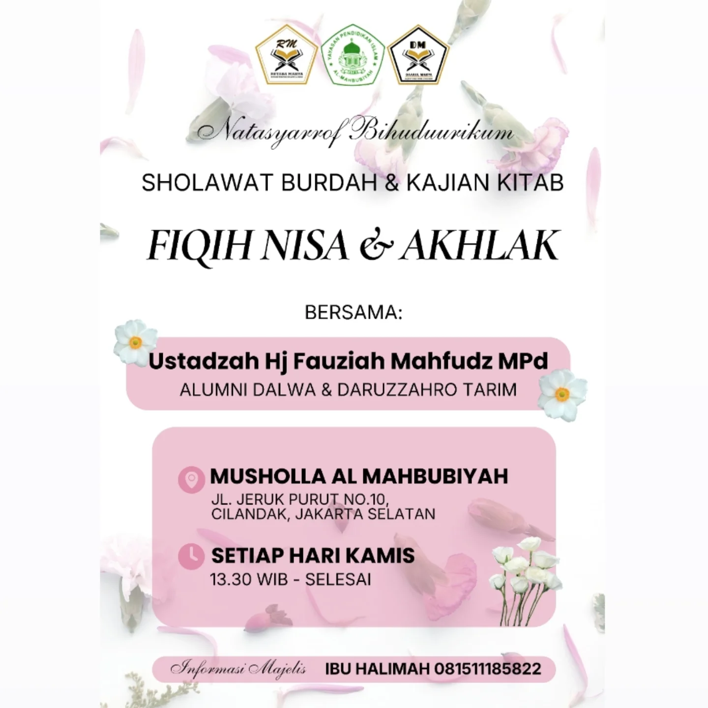Sholawat Burdah & Kajian Kitab Fiqh Nisa & Akhlak