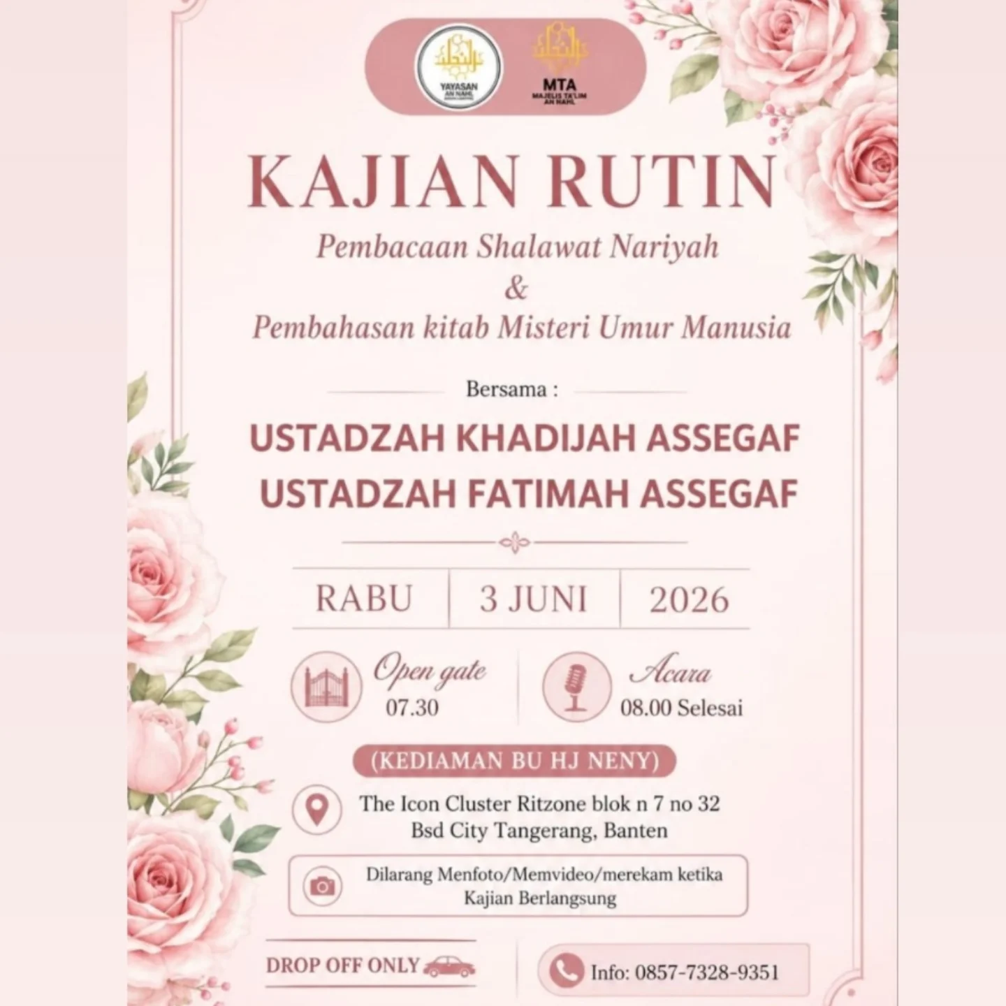 Kajian Rutin: Pembacaan Shalawat Nariyah & Pembahasan Kitab Misteri Umur Manusia